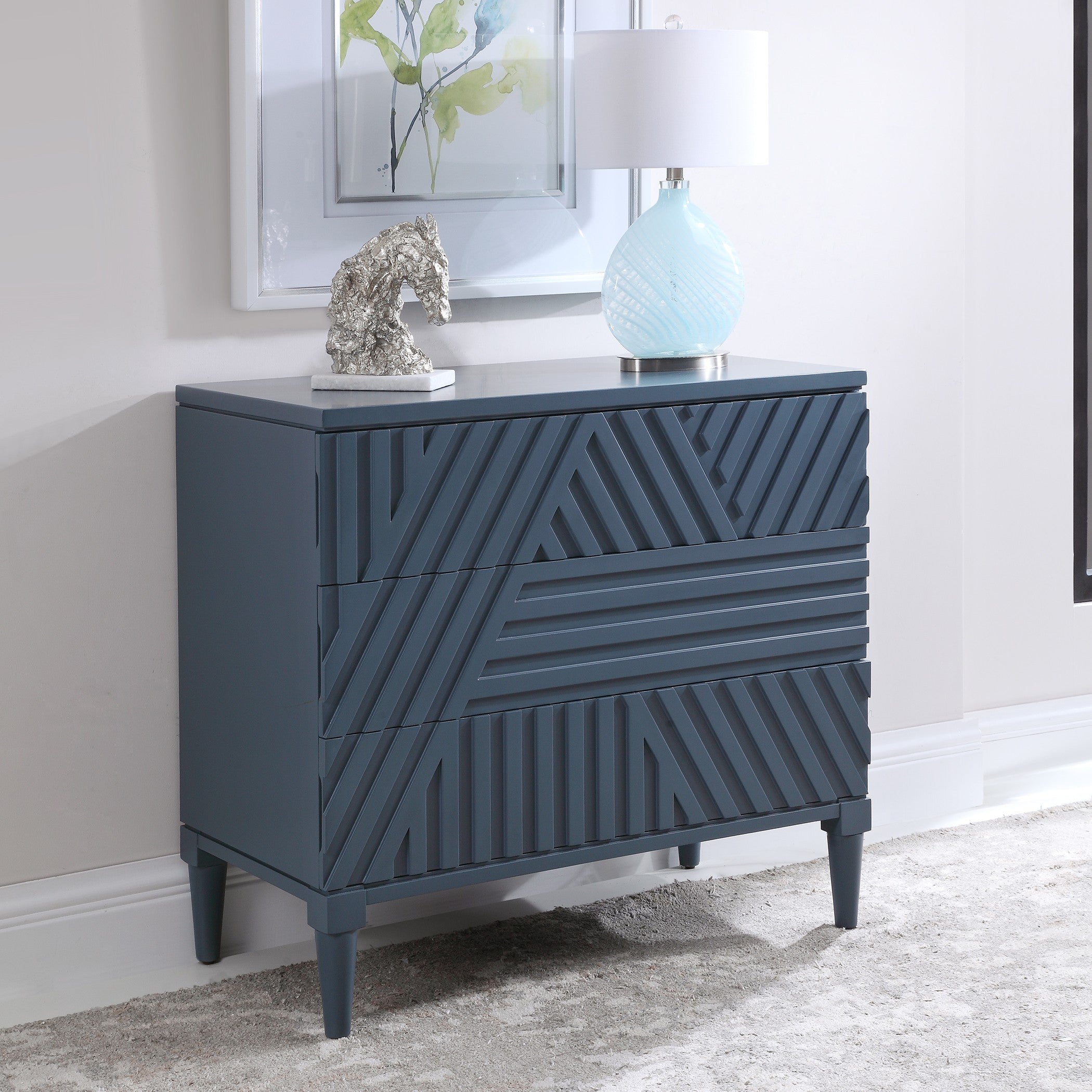 Colby Blue Drawer Chest by Uttermost