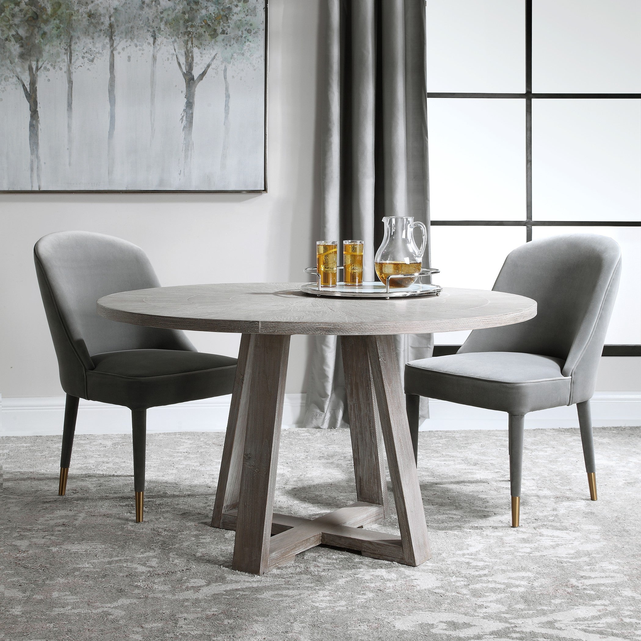 Gidran Dining Table in Grey by Uttermost