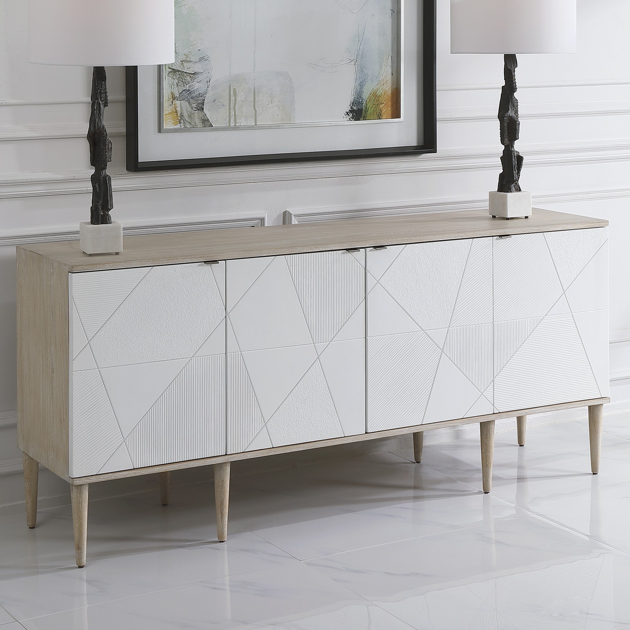 Tightrope 4 Door Modern Sideboard Cabinet by Uttermost