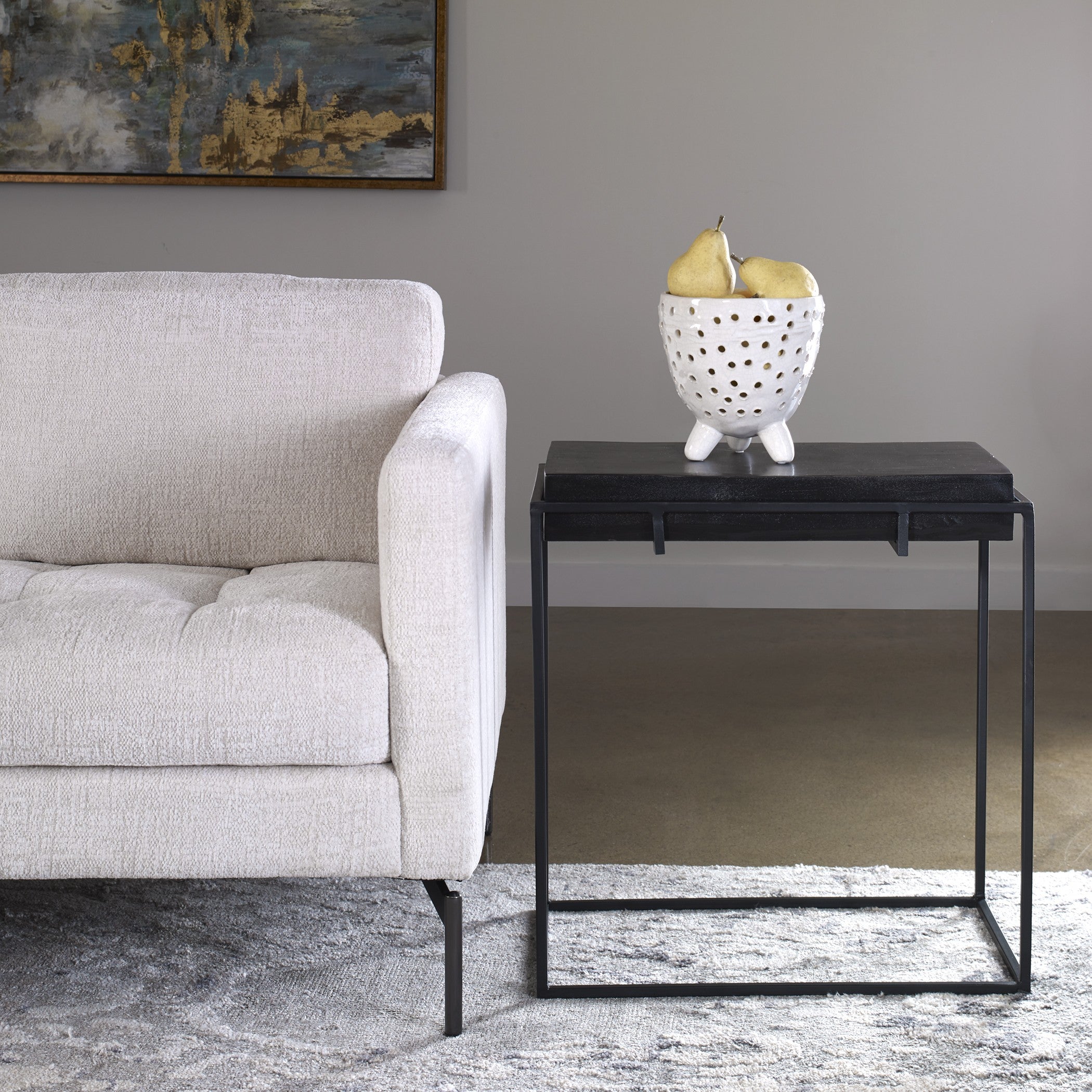 Telone Modern Black Side Table by Uttermost