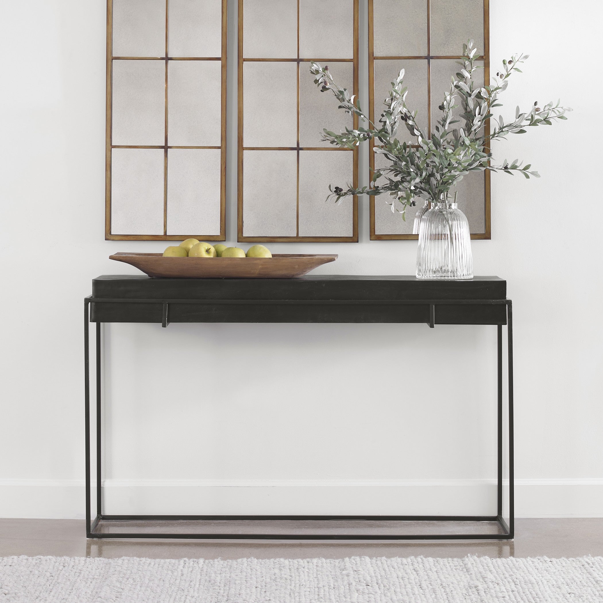 Telone Modern Black Console Table by Uttermost
