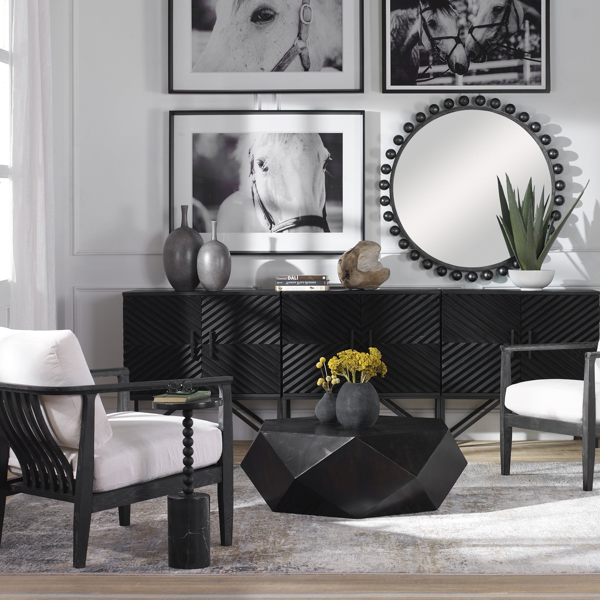 Volker Small Black Coffee Table by Uttermost