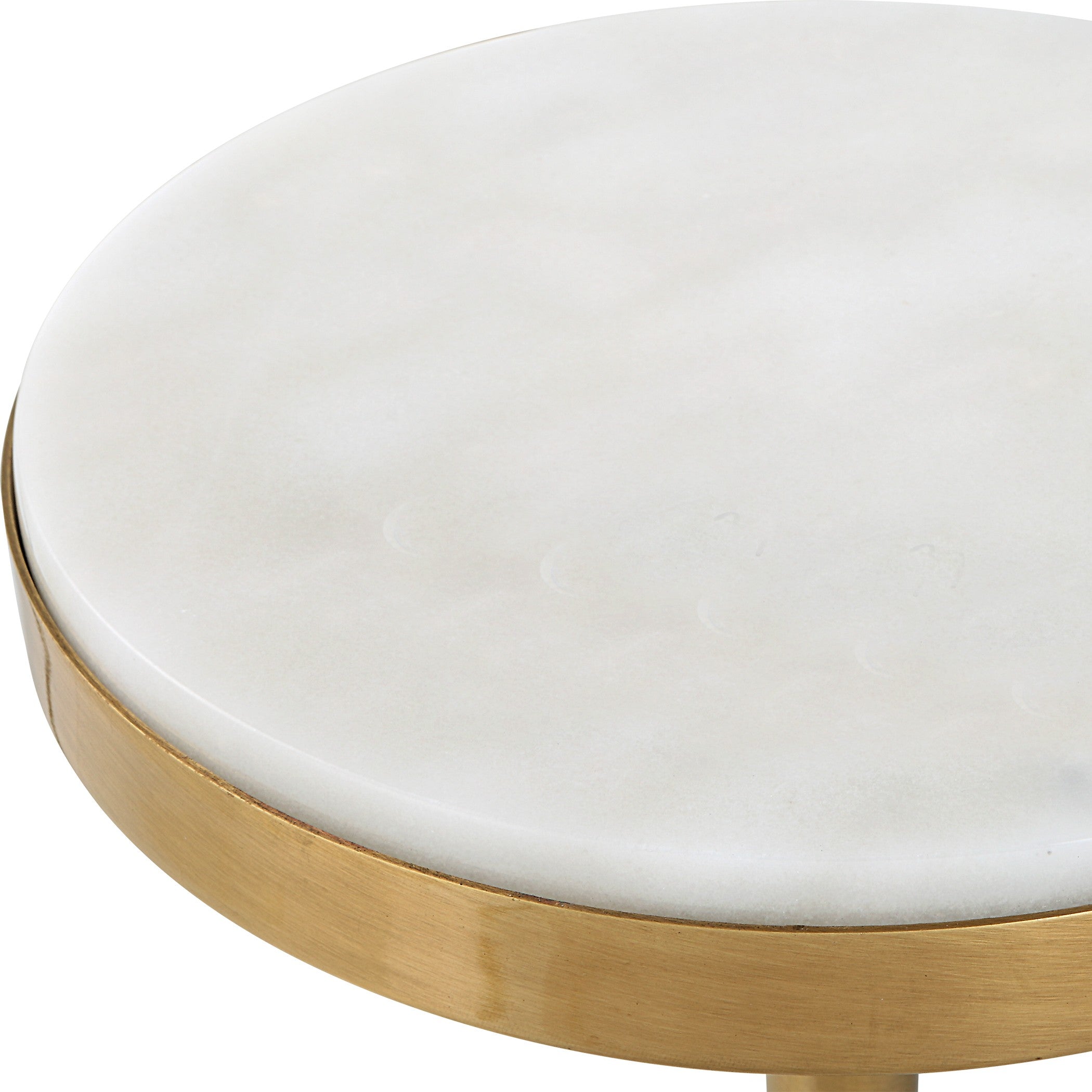 Edifice Drinks Table in White Marble by Uttermost