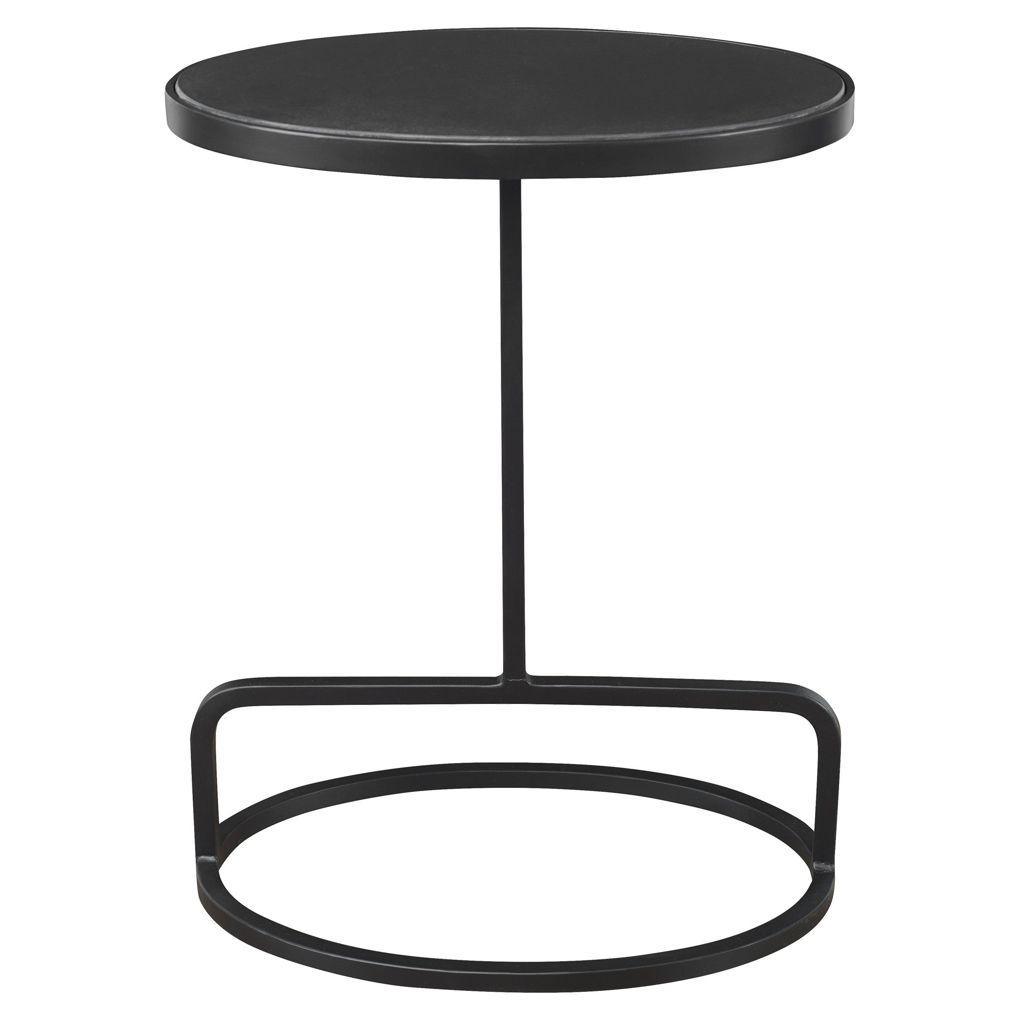 Jessenia Black Marble Accent Table by Uttermost