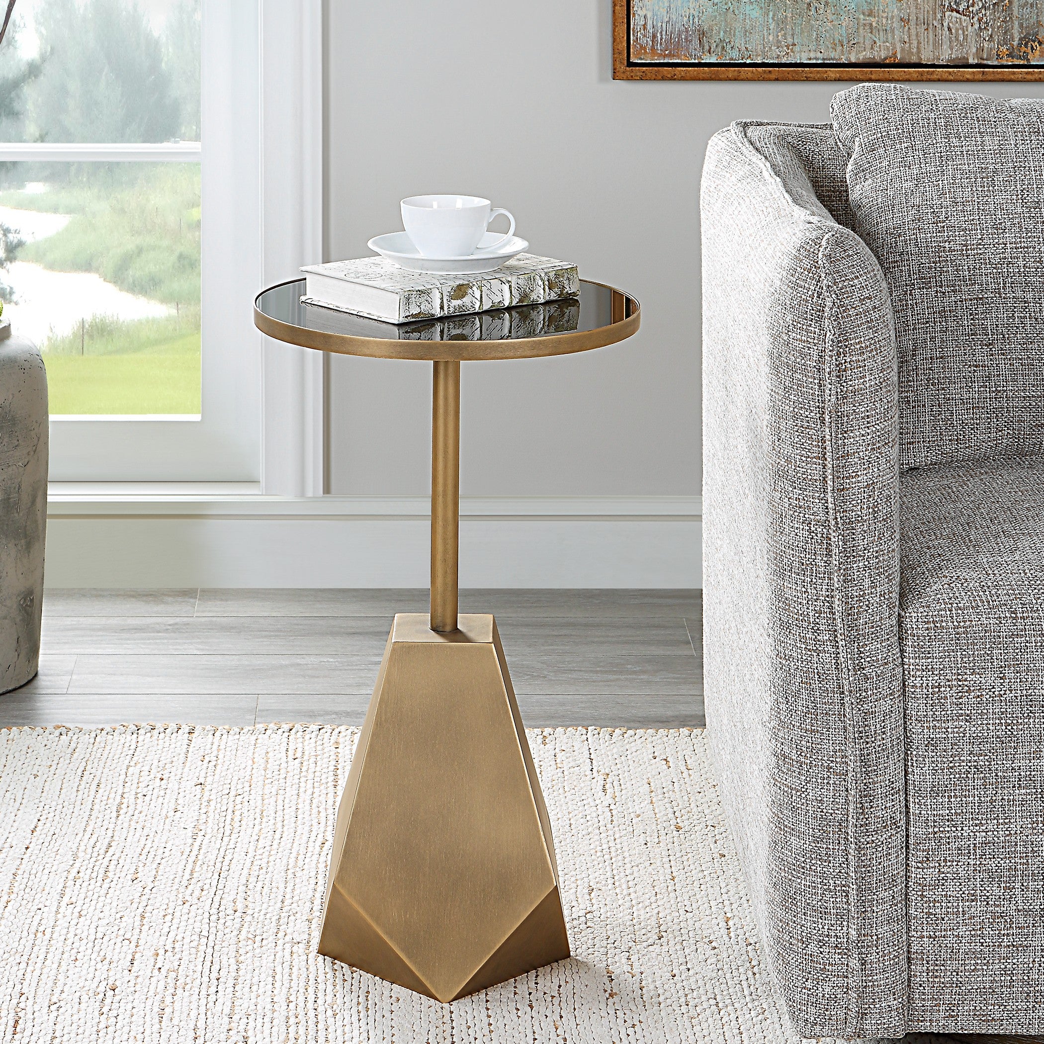 Comet Geometric Bronze Accent Table by Uttermost