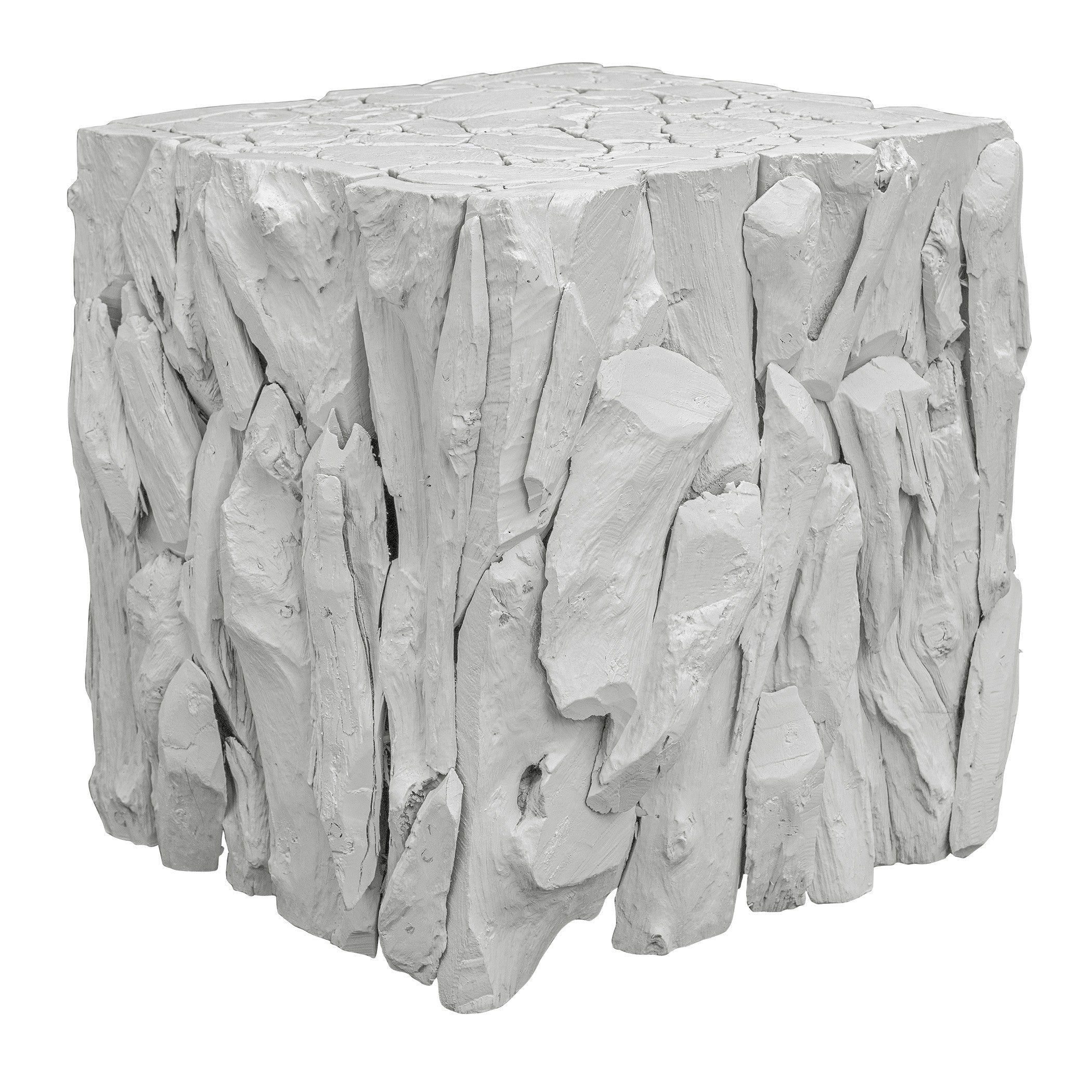 Teak Root White Bunching Cube by Uttermost