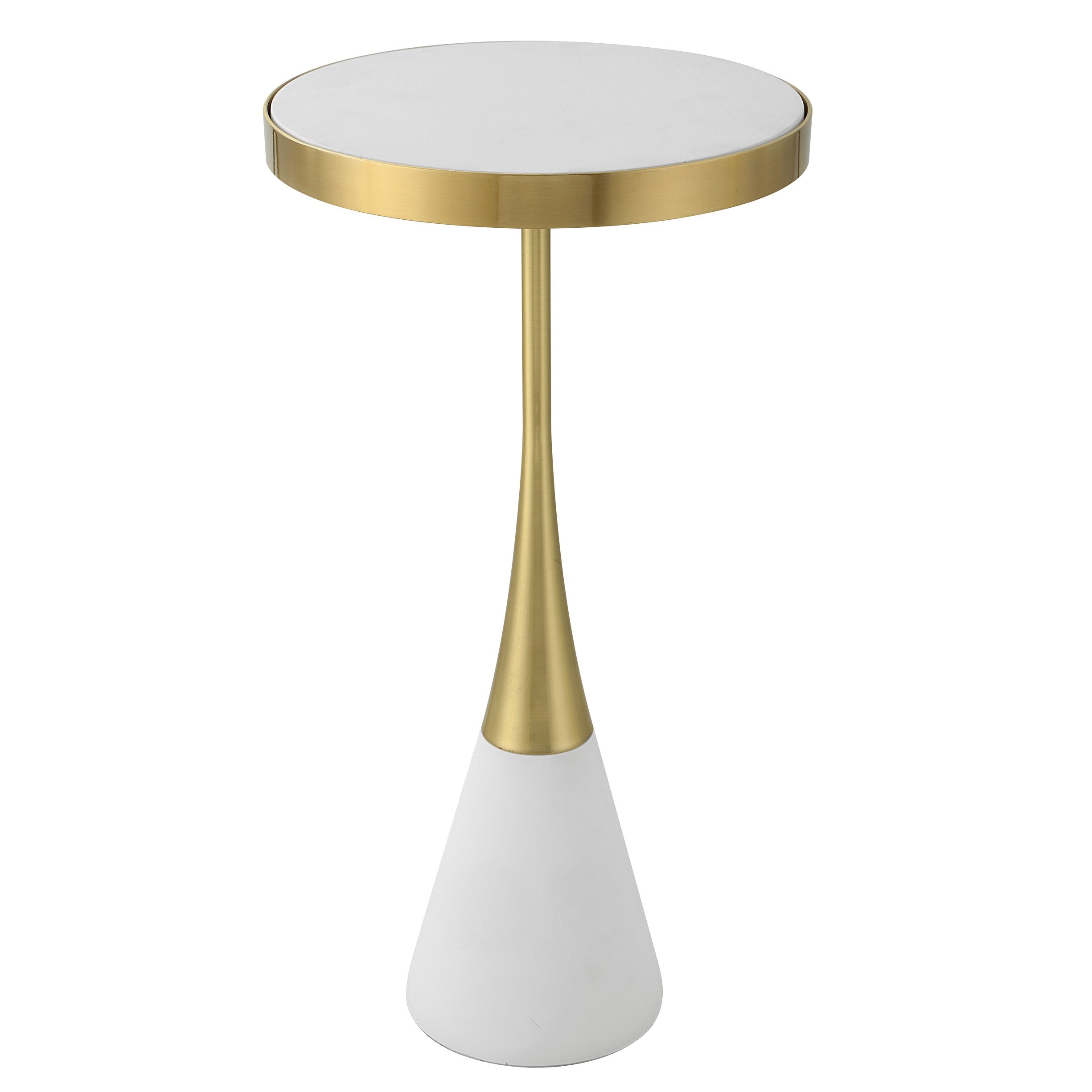Apex White Concrete Accent Table by Uttermost