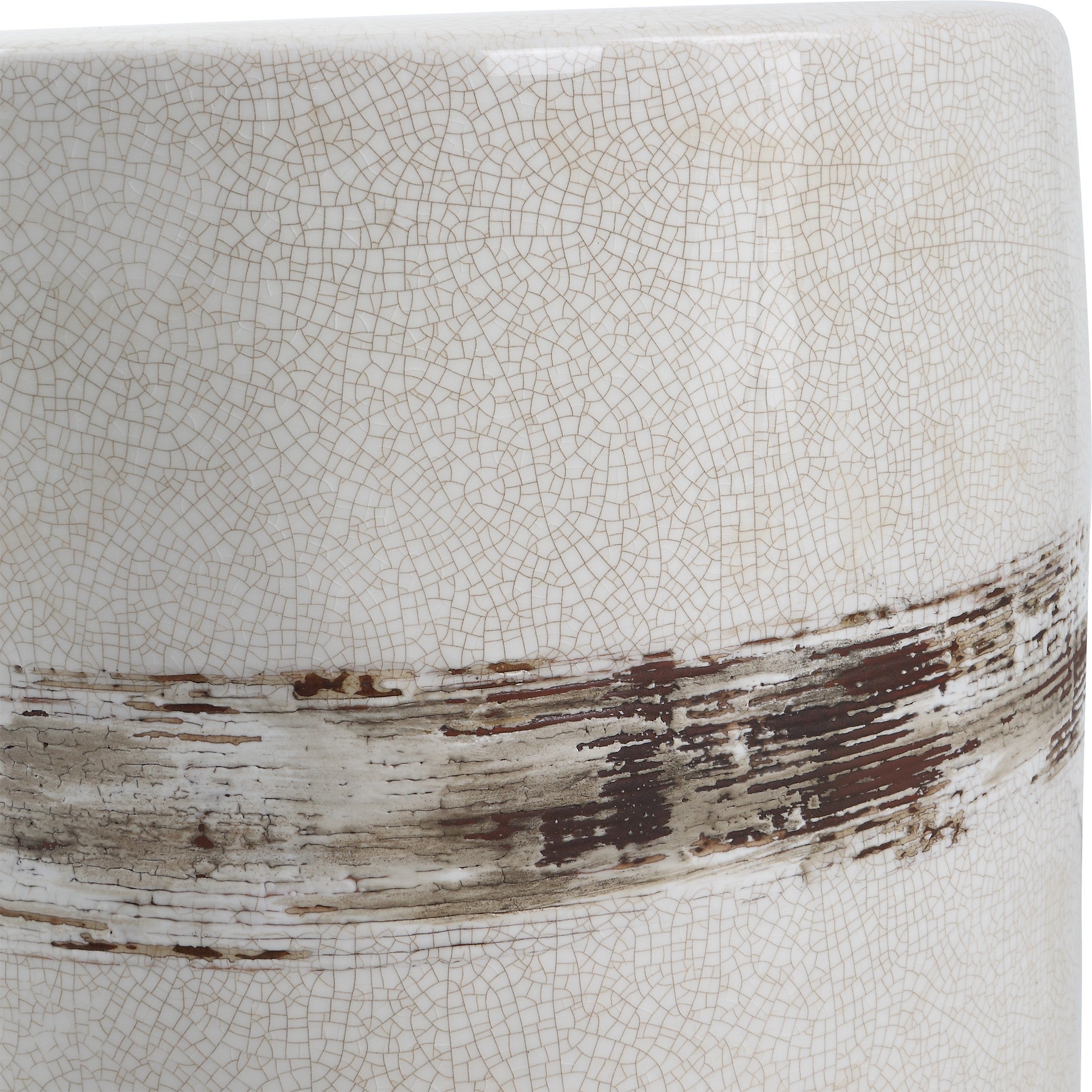 Comanche White Ceramic Garden Stool Uttermost