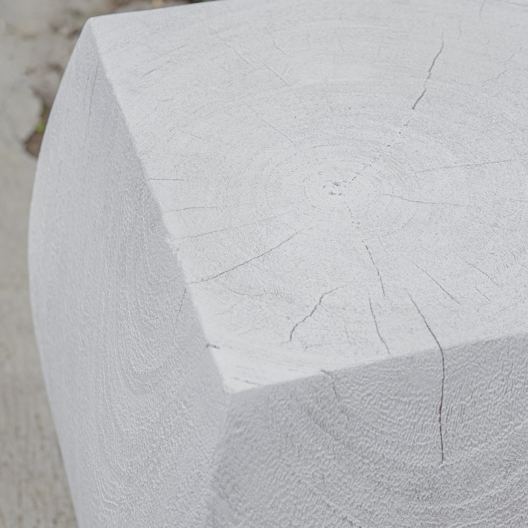 Grove Ivory Wooden Accent Stool by Uttermost