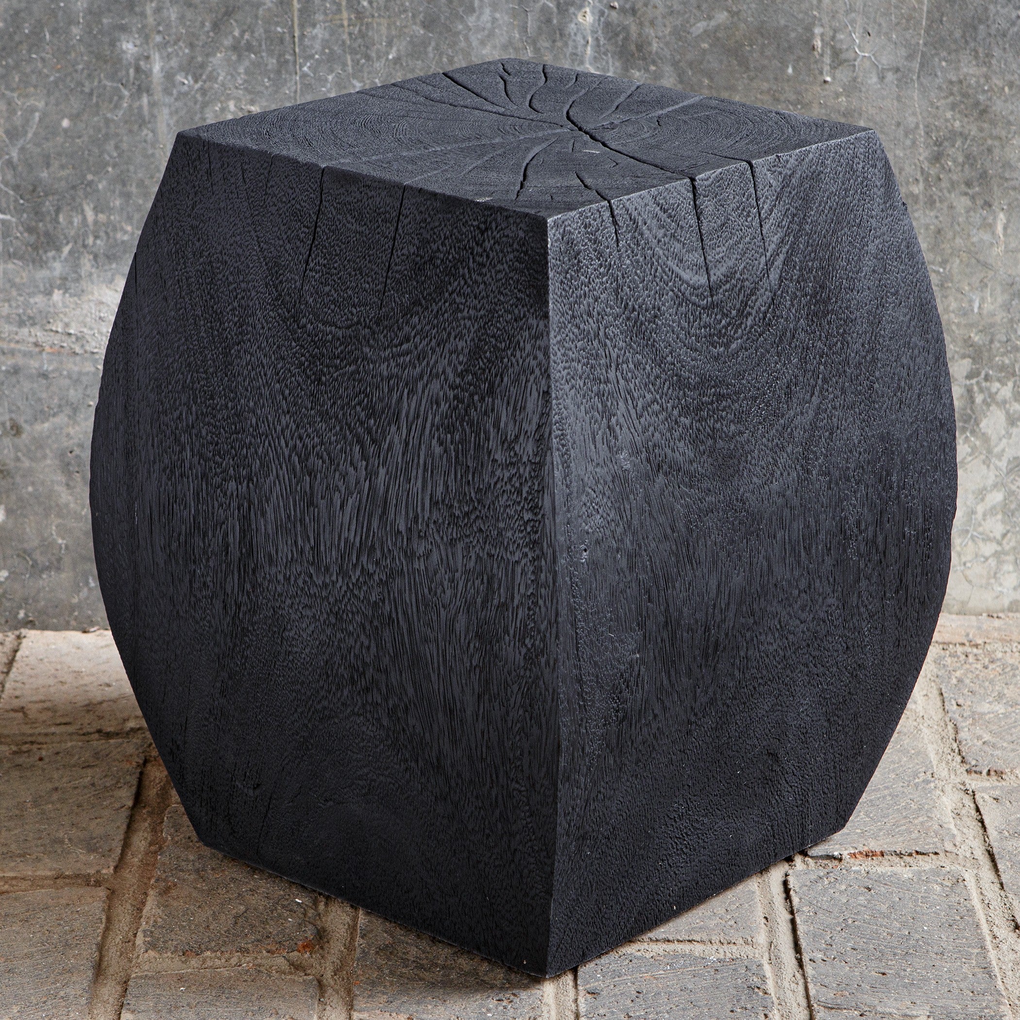Grove Black Wooden Accent Stool by Uttermost