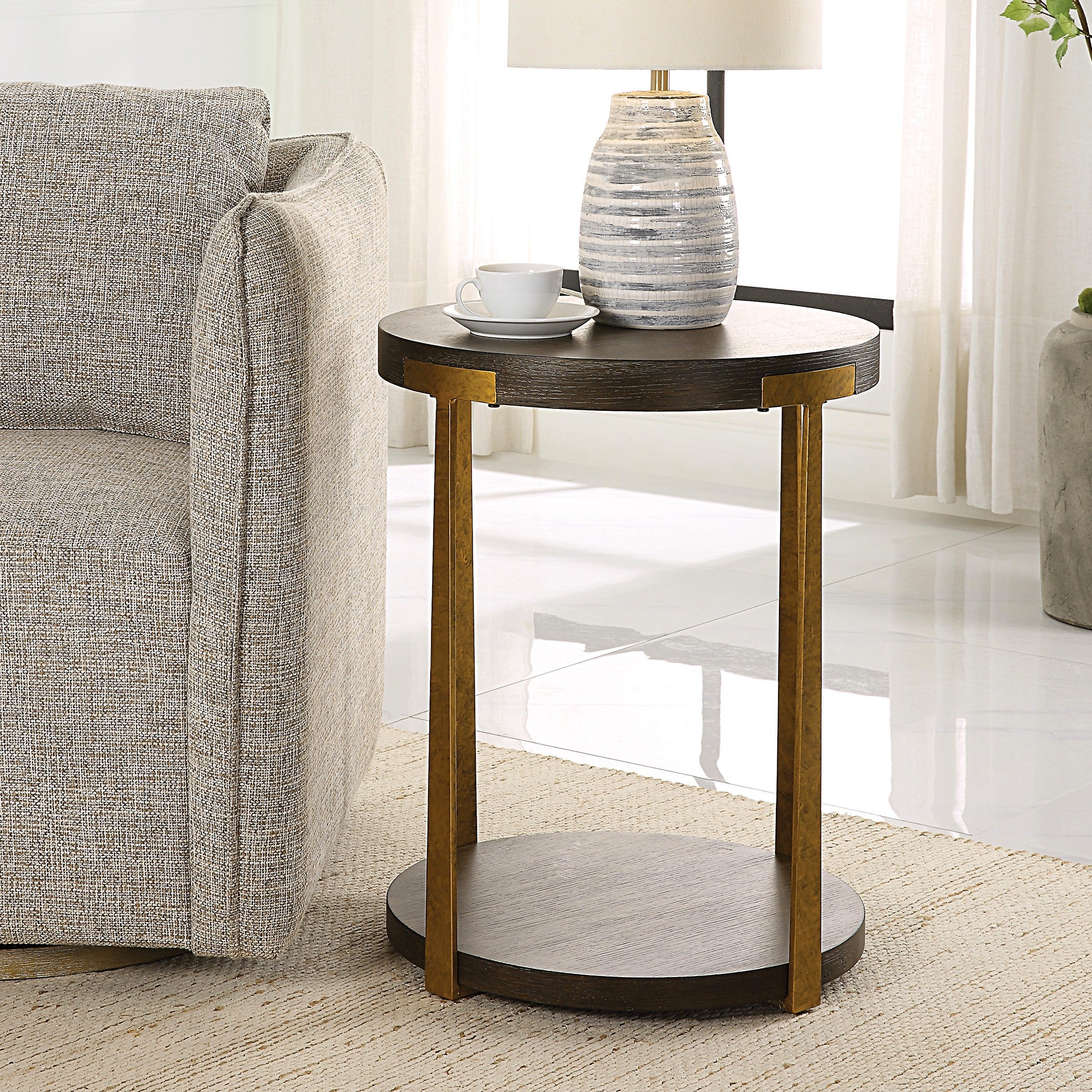 Palisade Round Wood Side Table by Uttermost