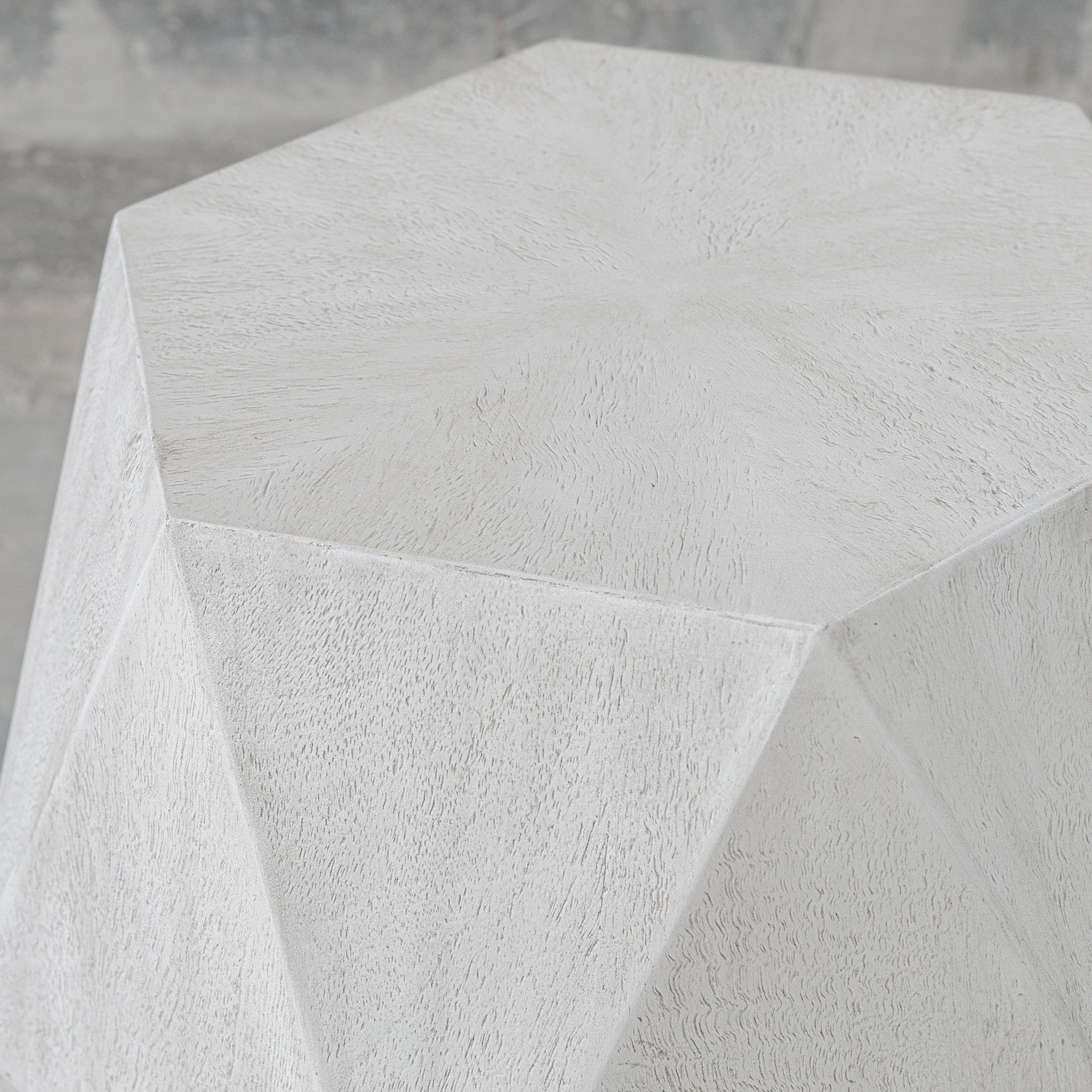 Volker White Geometric Accent Table by Uttermost