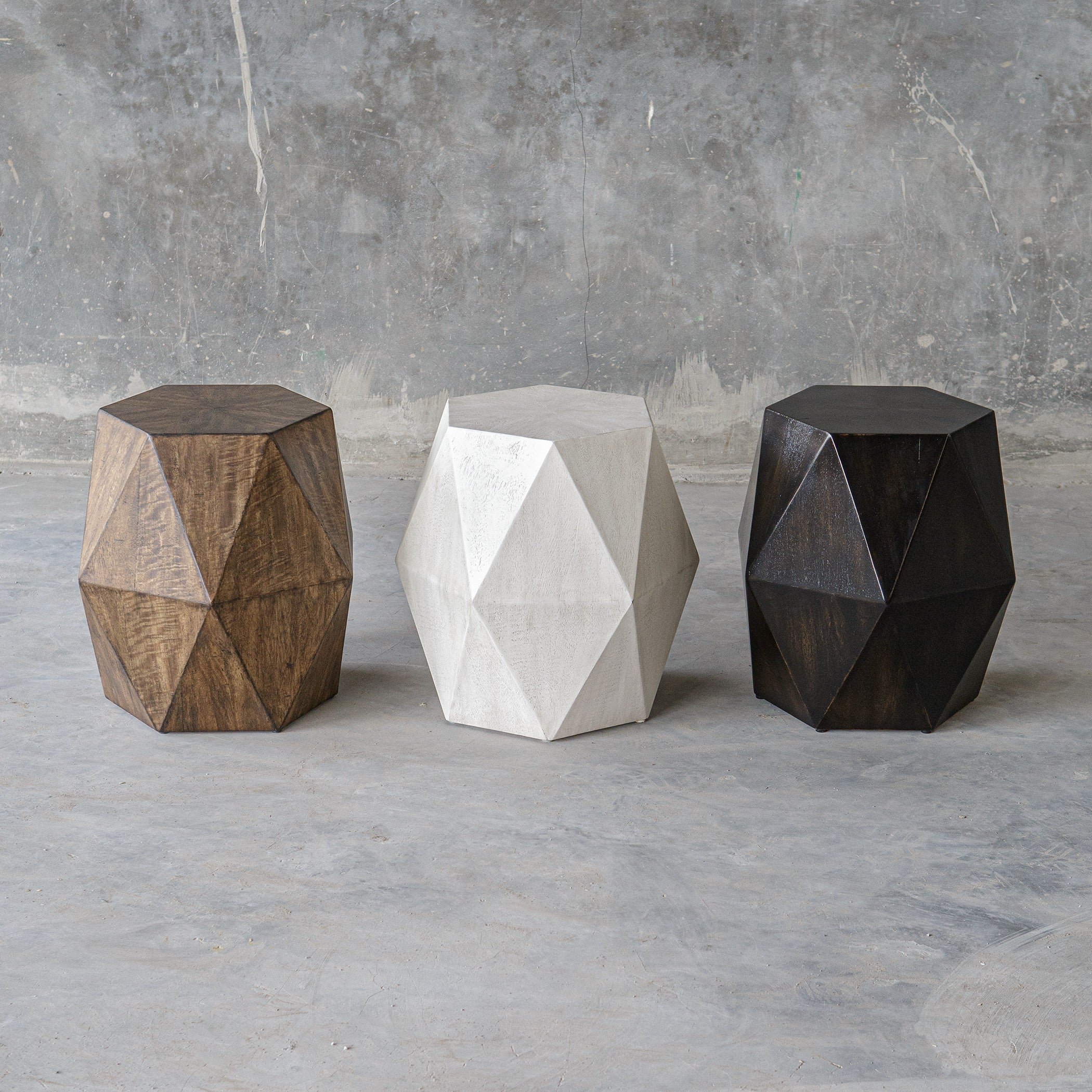 Volker White Geometric Accent Table by Uttermost