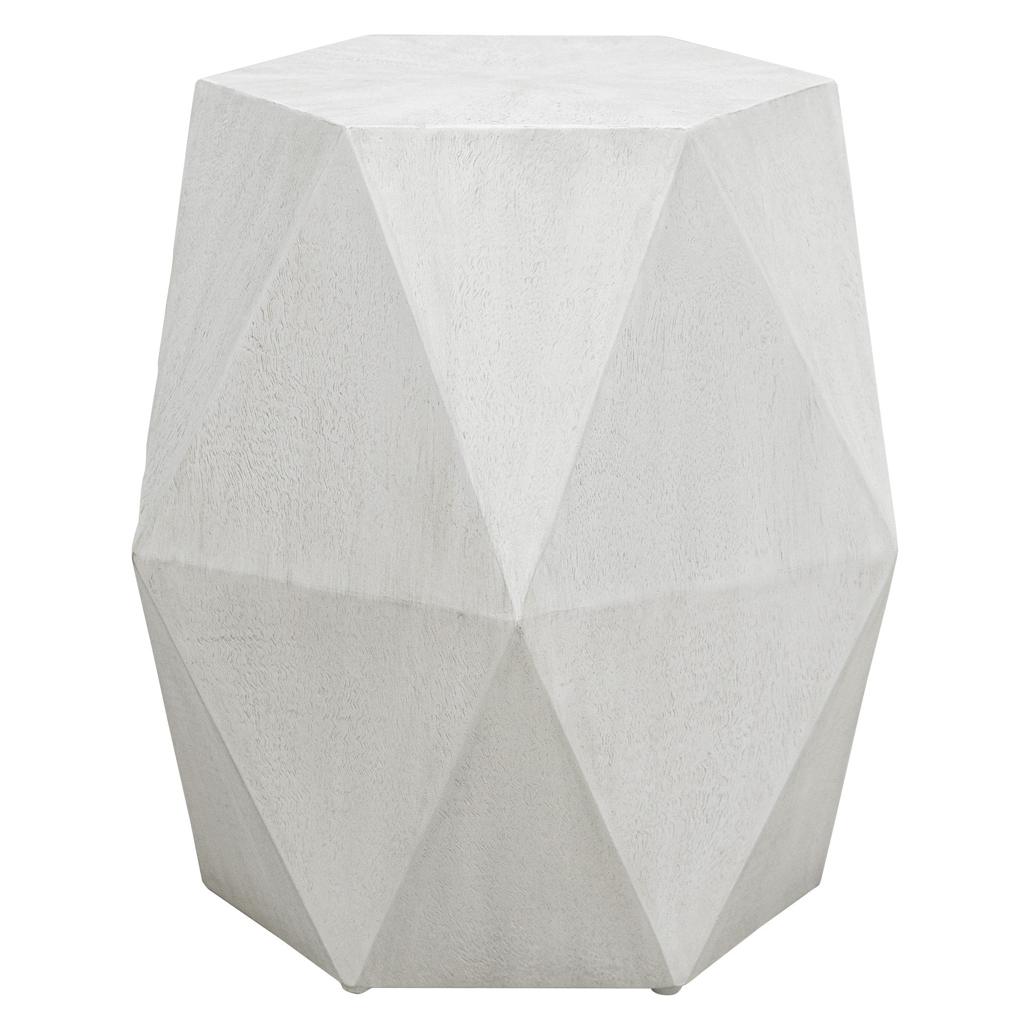 Volker White Geometric Accent Table by Uttermost