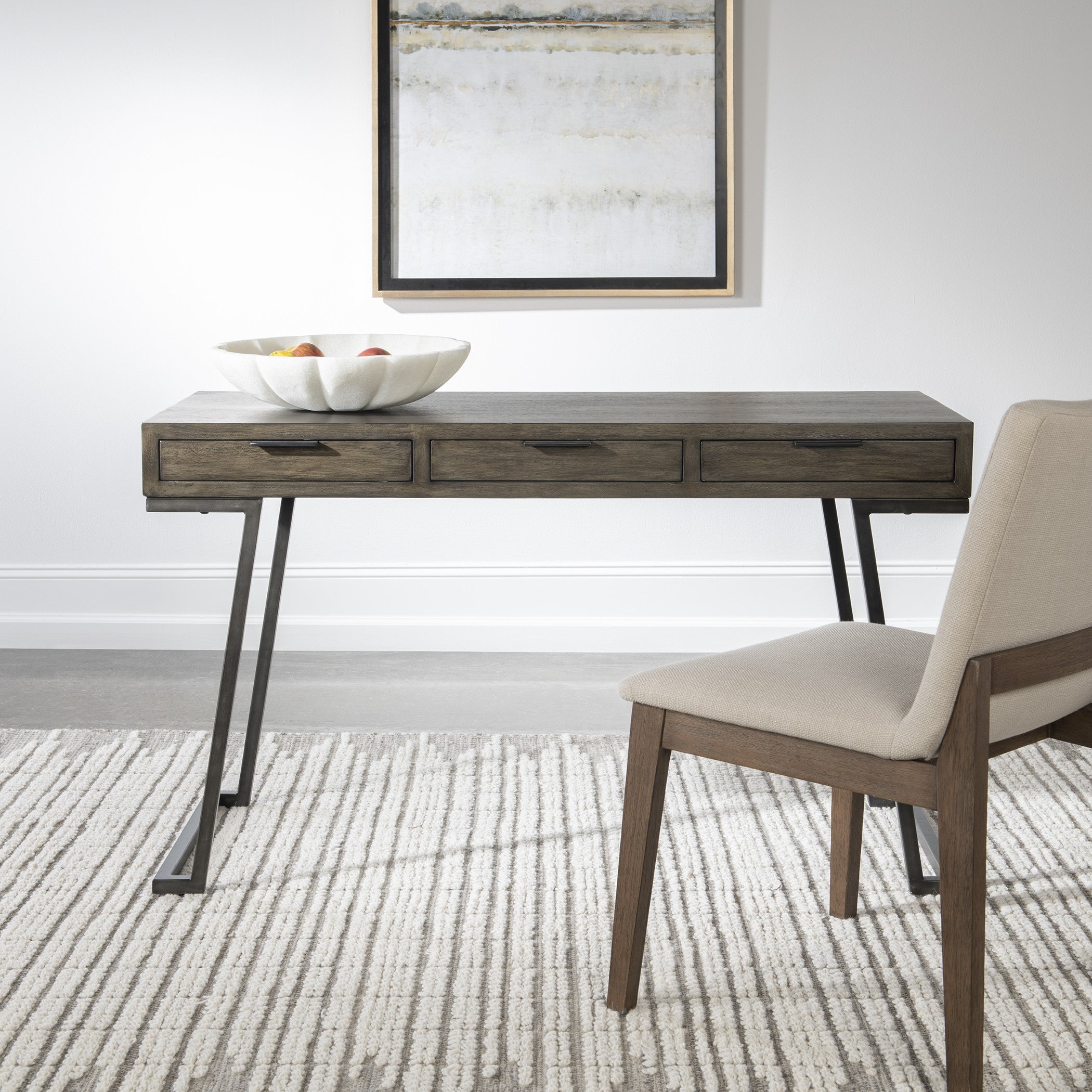 Comrade Mango Wood Desk with Aged Steel Base by Uttermost