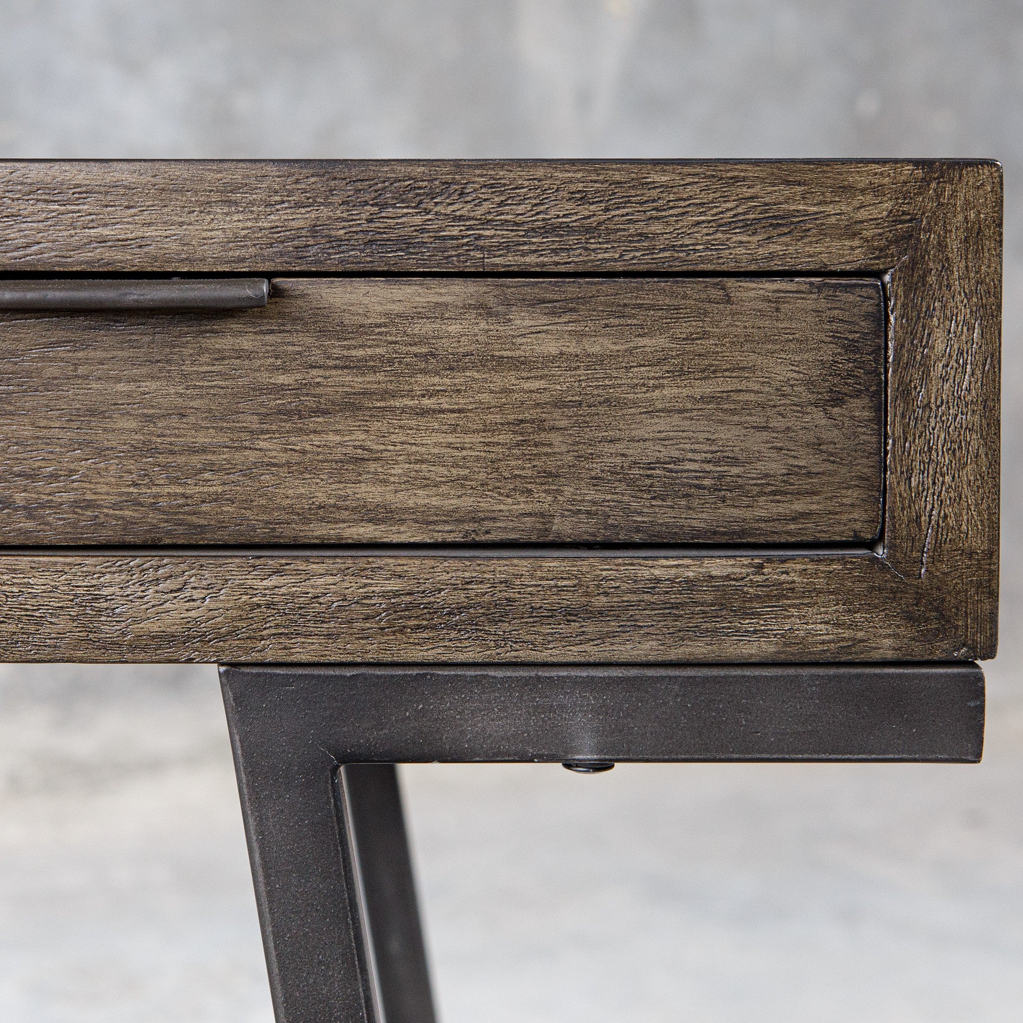Comrade Mango Wood Desk with Aged Steel Base by Uttermost