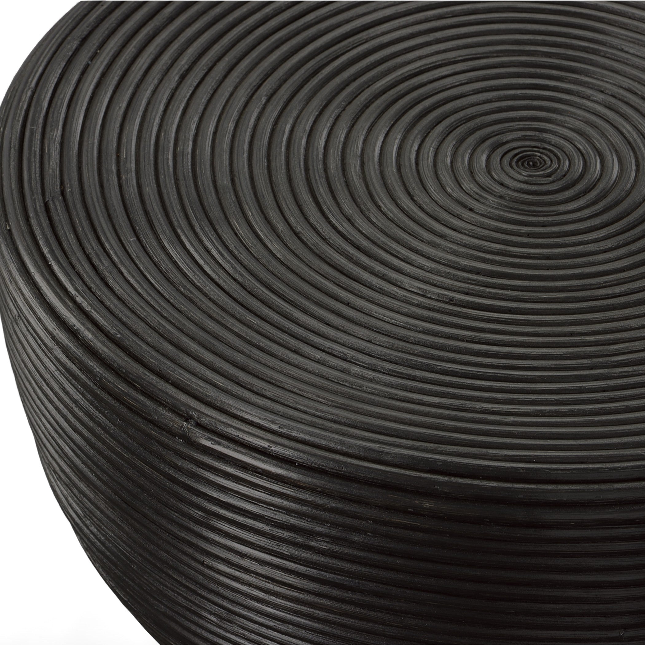 Bongo Black Rattan Side Table by Uttermost