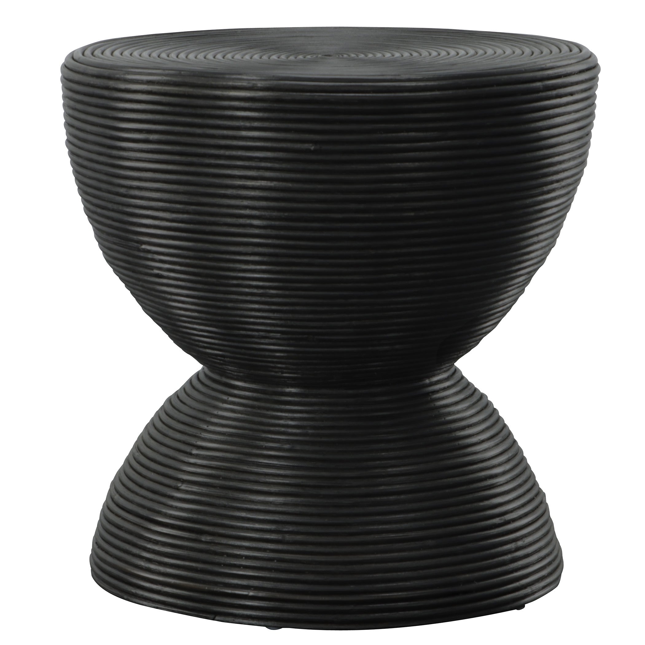 Bongo Black Rattan Side Table by Uttermost