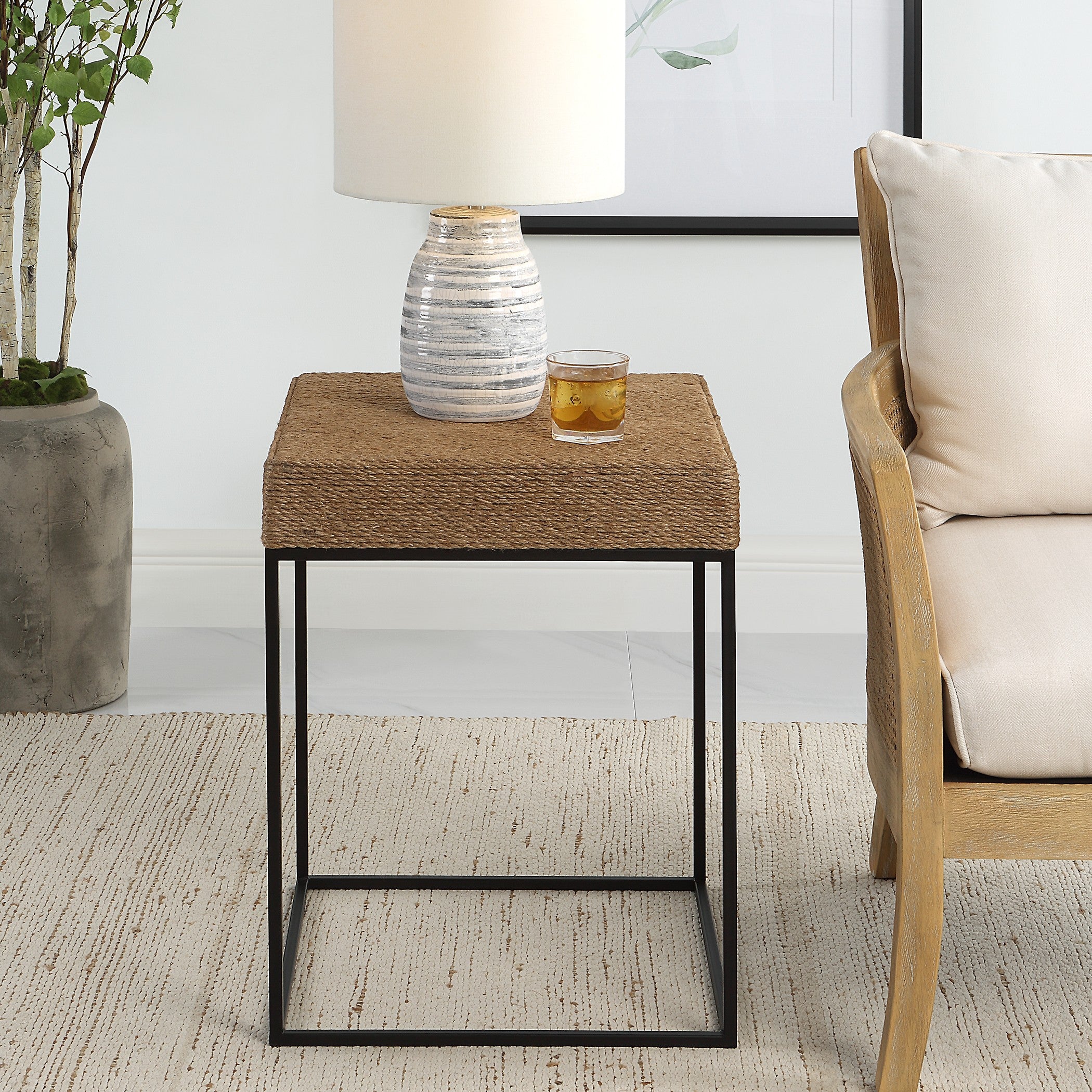 Laramie Rustic Rope Accent Table by Uttermost