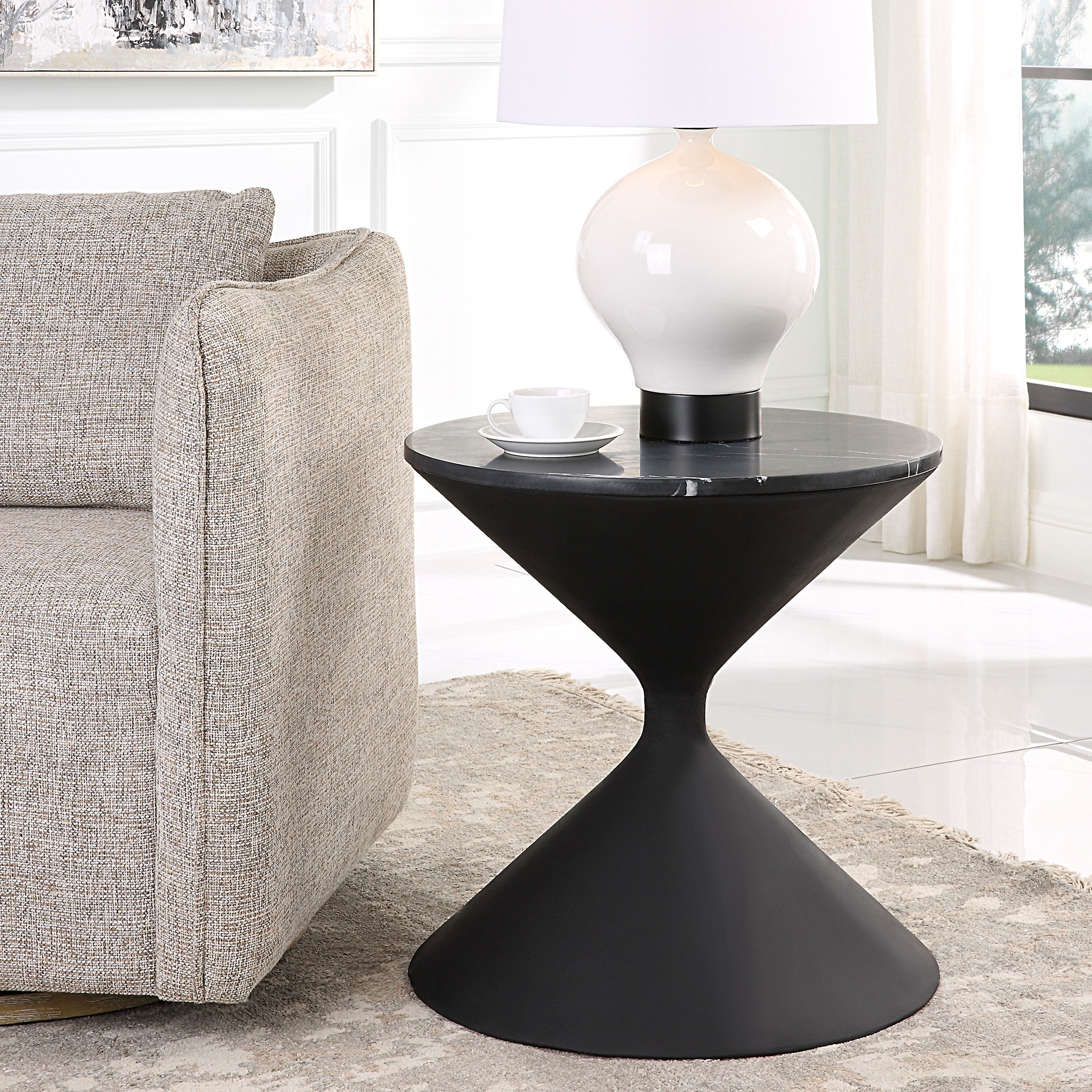 Time's Up Hourglass Shaped Side Table by Uttermost