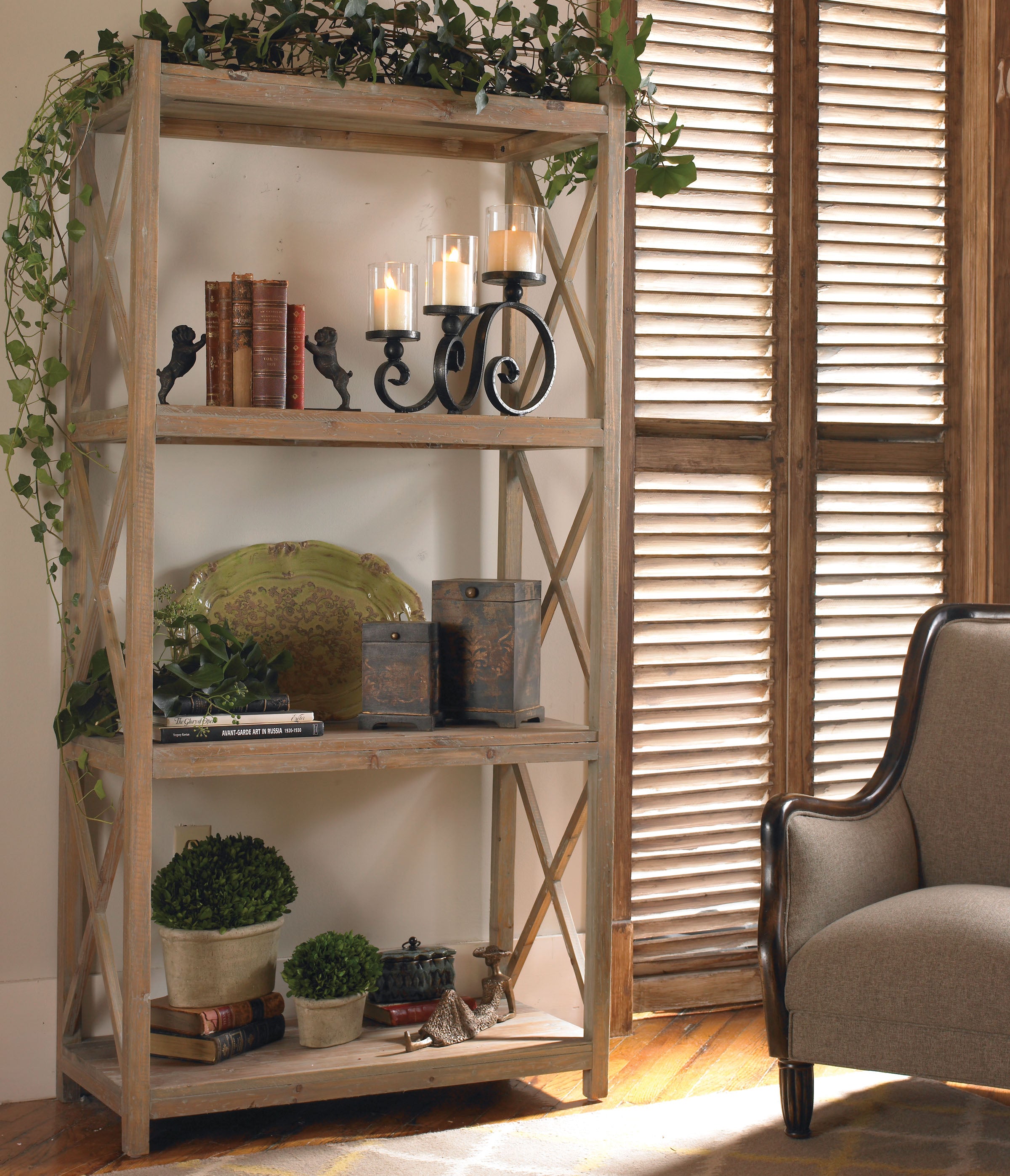 Stratford Reclaimed Wood Open Shelving Unit by Uttermost
