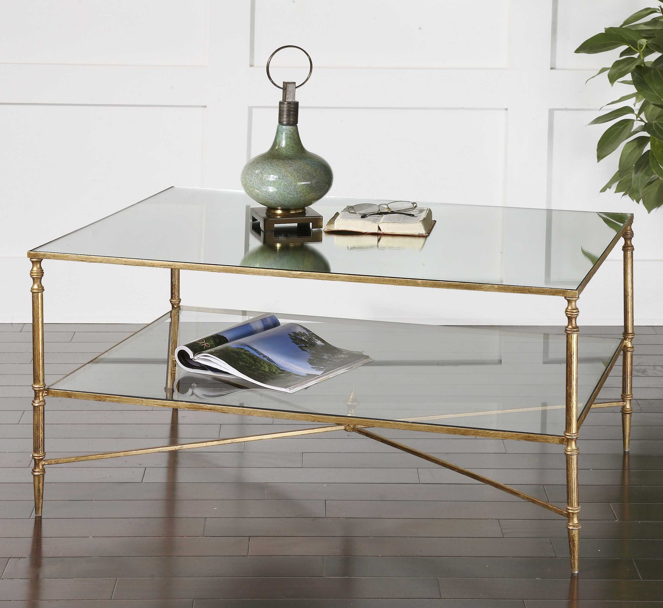Henzler Mirrored Glass Coffee Table by Uttermost
