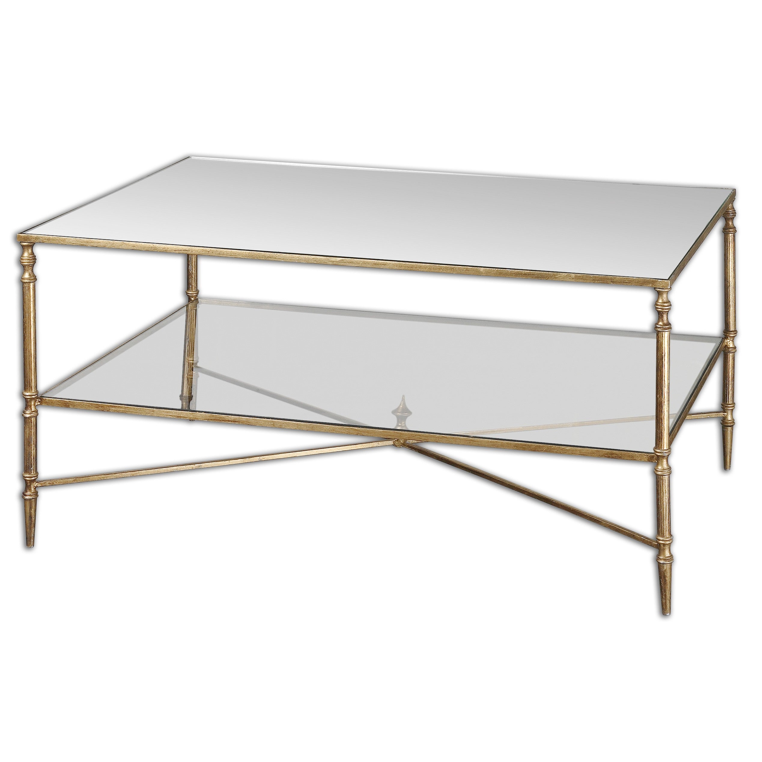 Henzler Mirrored Glass Coffee Table by Uttermost
