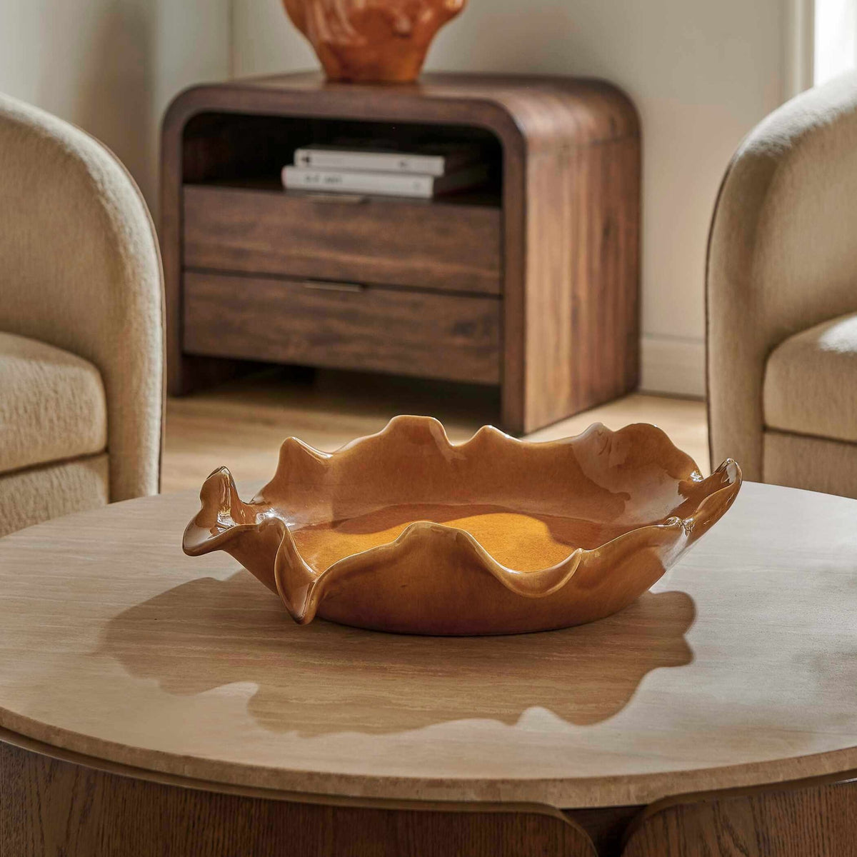 Golden Crest Ruffle Indoor-Outdoor Bowl Uttermost