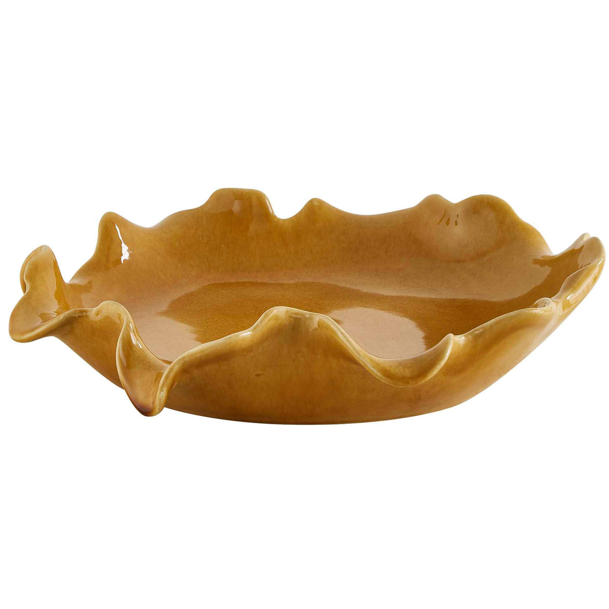 Golden Crest Ruffle Indoor-Outdoor Bowl Uttermost