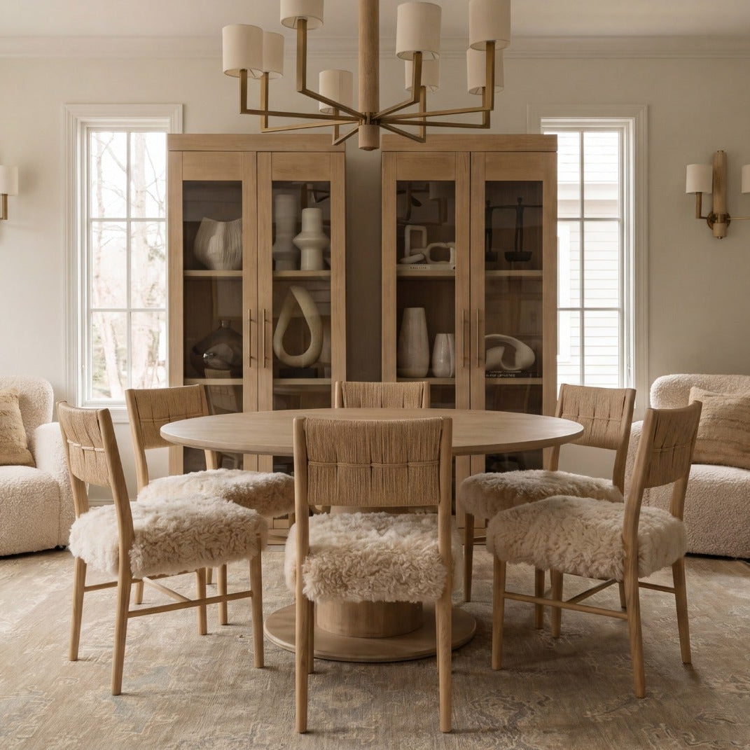 Bourton Dining Chair in Faux Mongolian Fur by Keiichi
