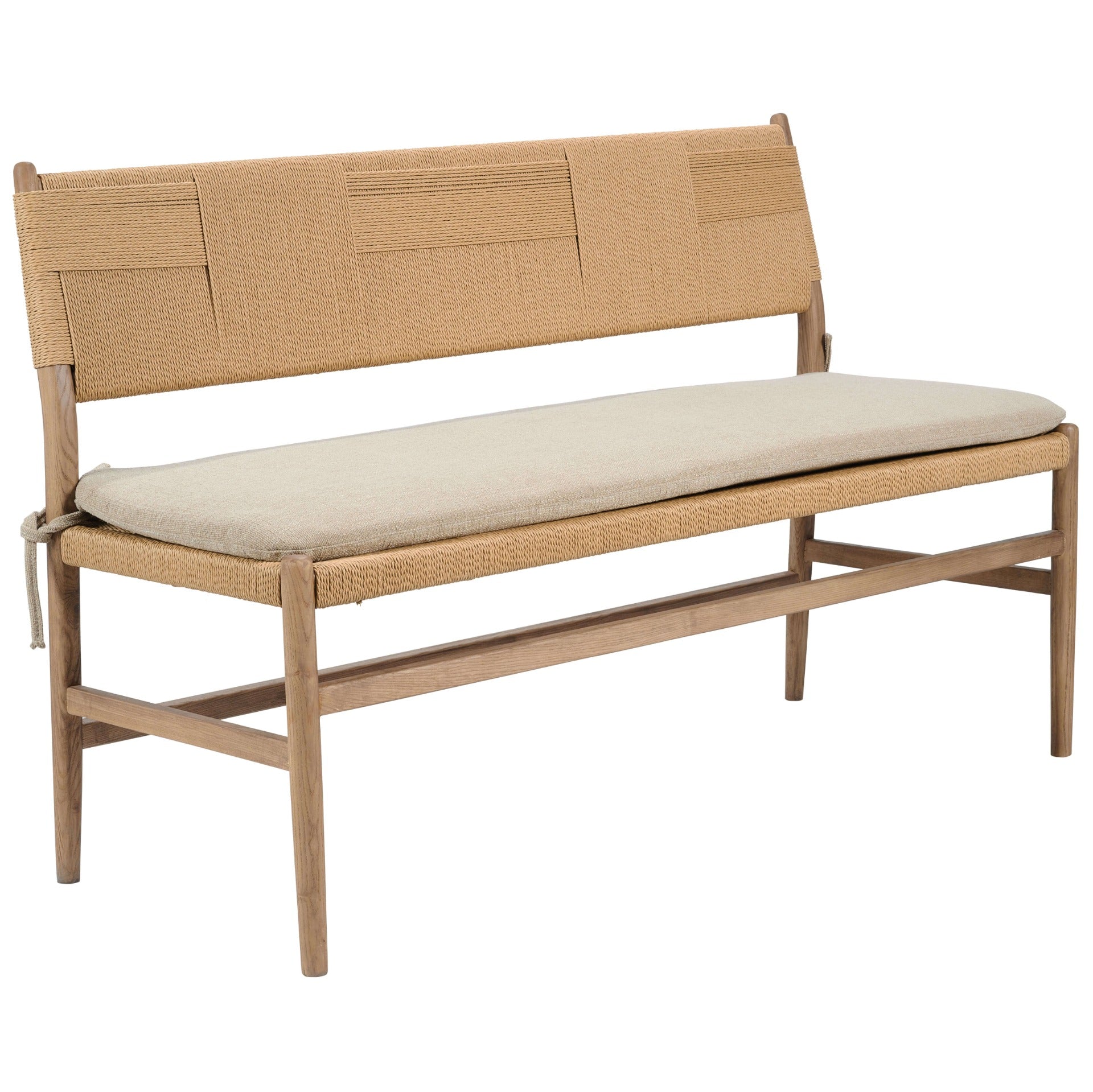 Radford Bench with Fabric Seat Cushion by Keiichi