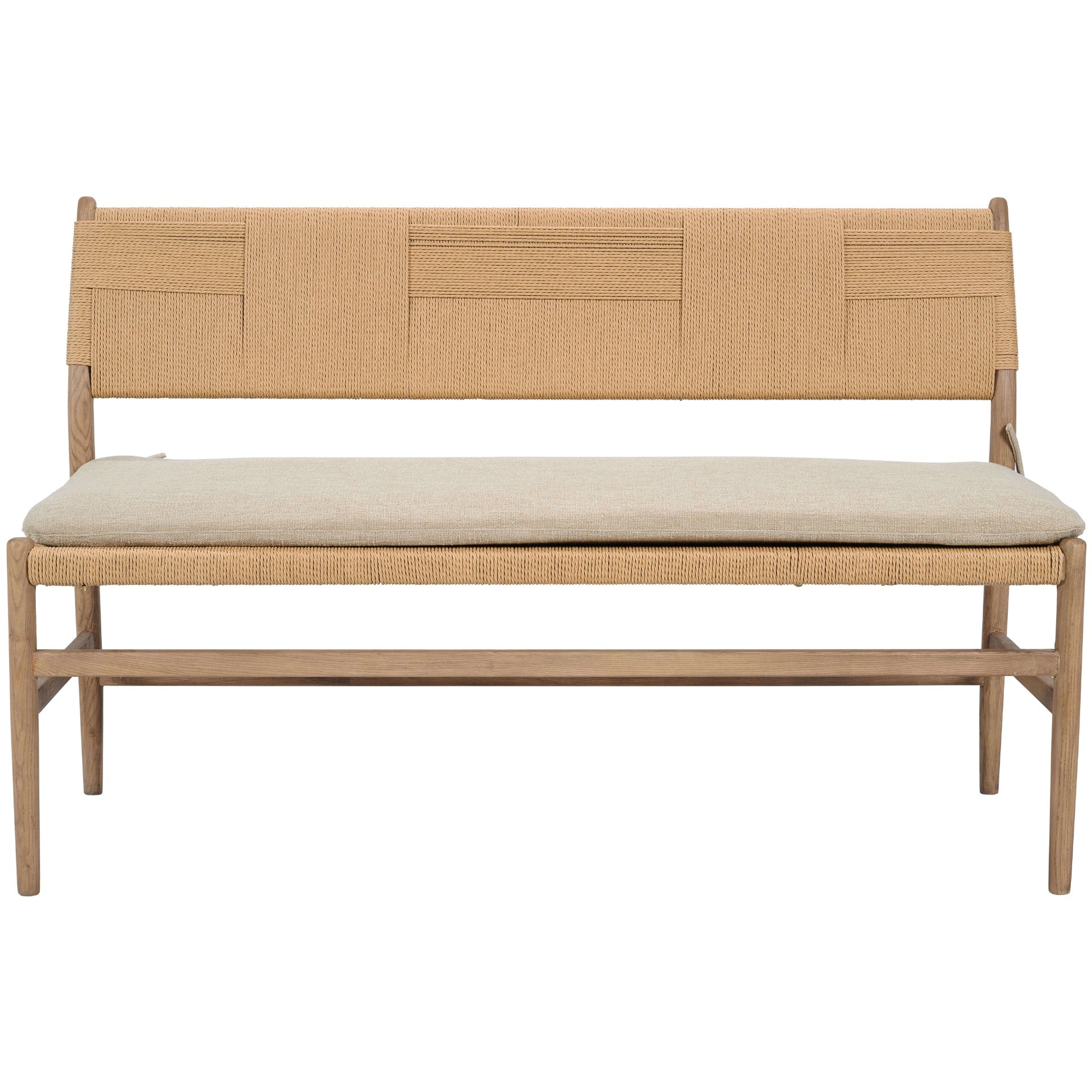 Radford Bench with Fabric Seat Cushion by Keiichi