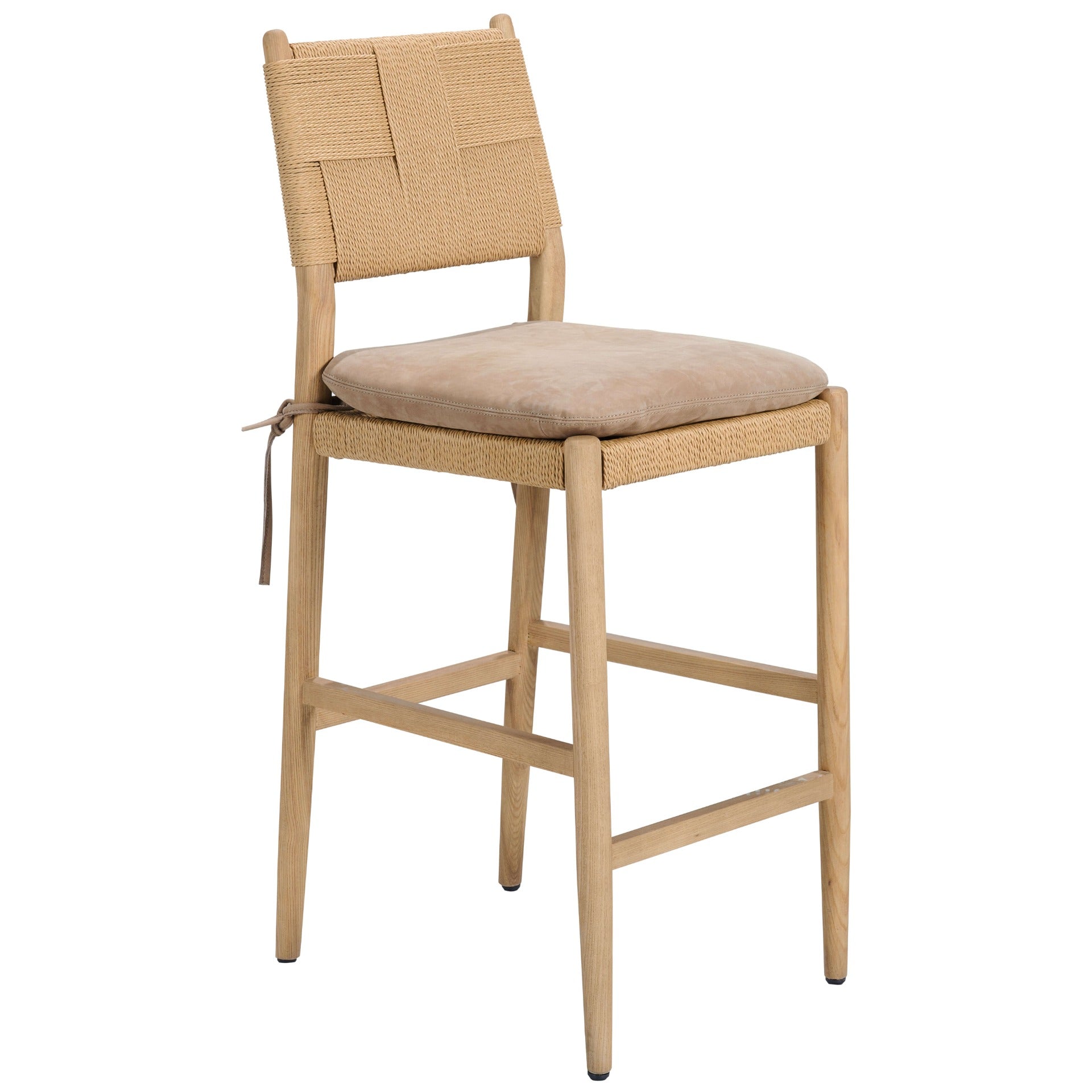 Radford Counter Stool with Leather Seat Cushion by Keiichi