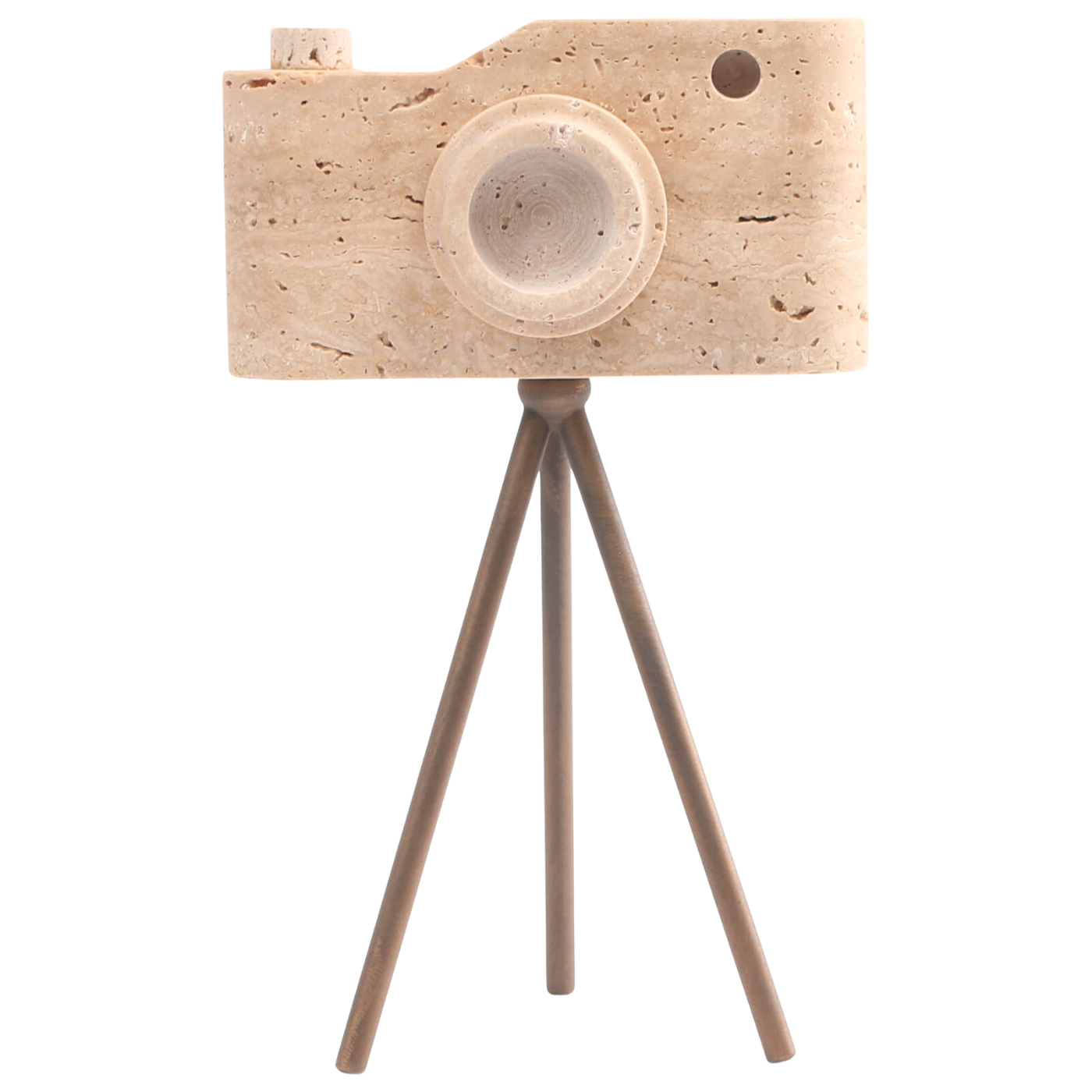 Shutterclick Sculpture in Travertine - Small by Keiichi