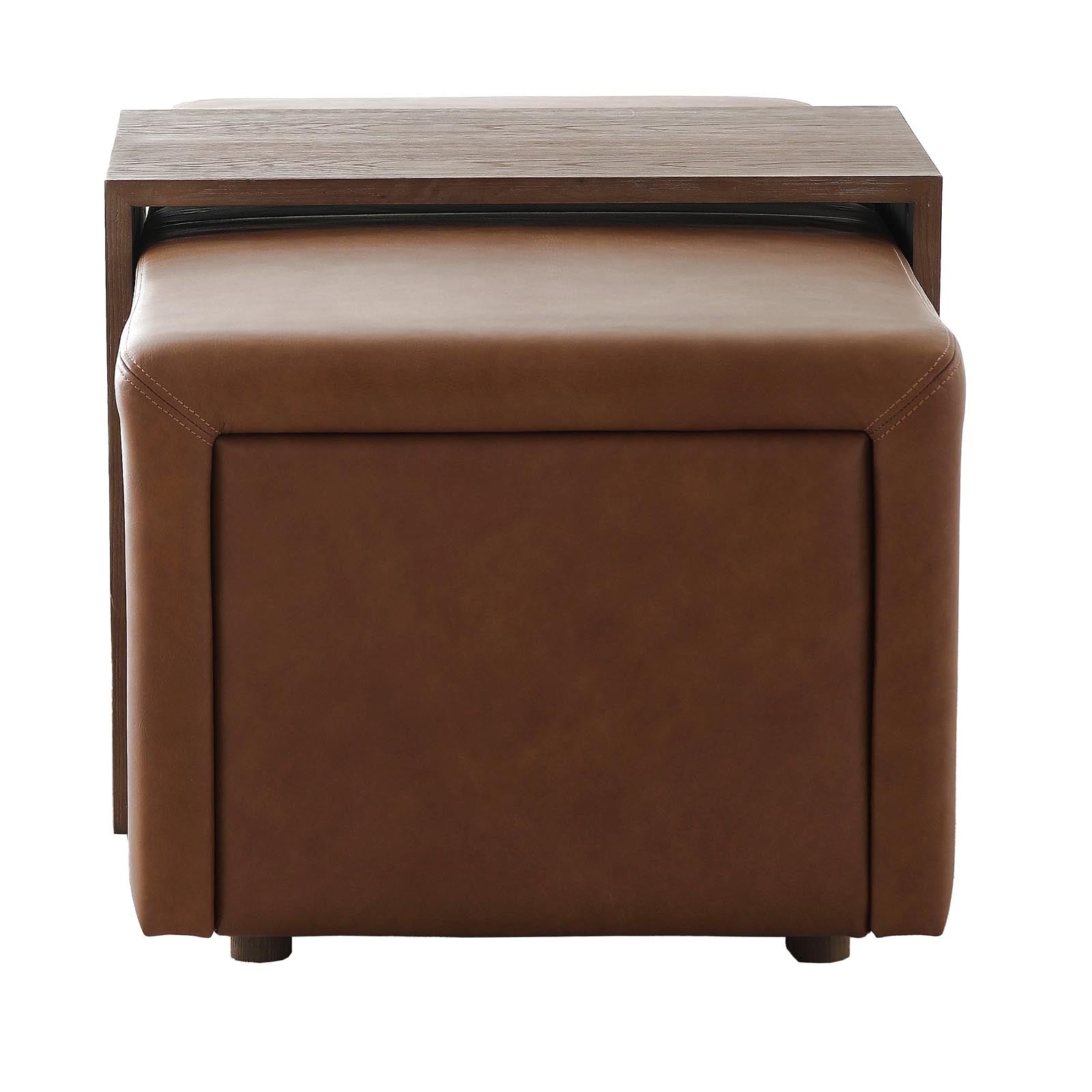 Campden Ottoman in Leather by Keiichi
