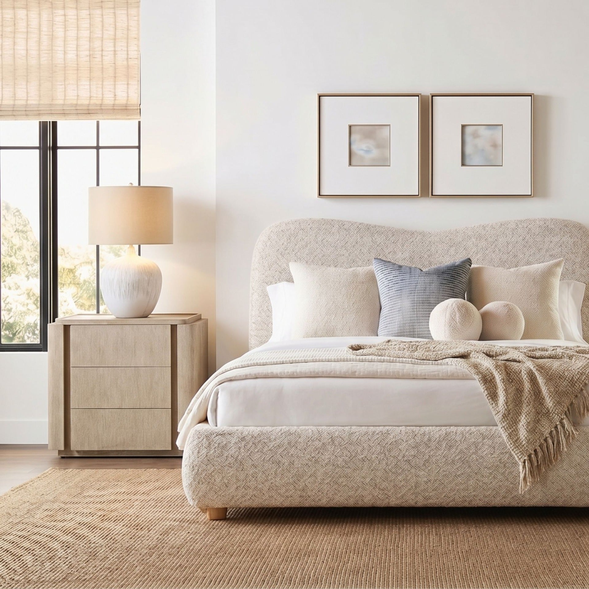 Chadlington Curved Upholstered Bed - Super King by Keiichi