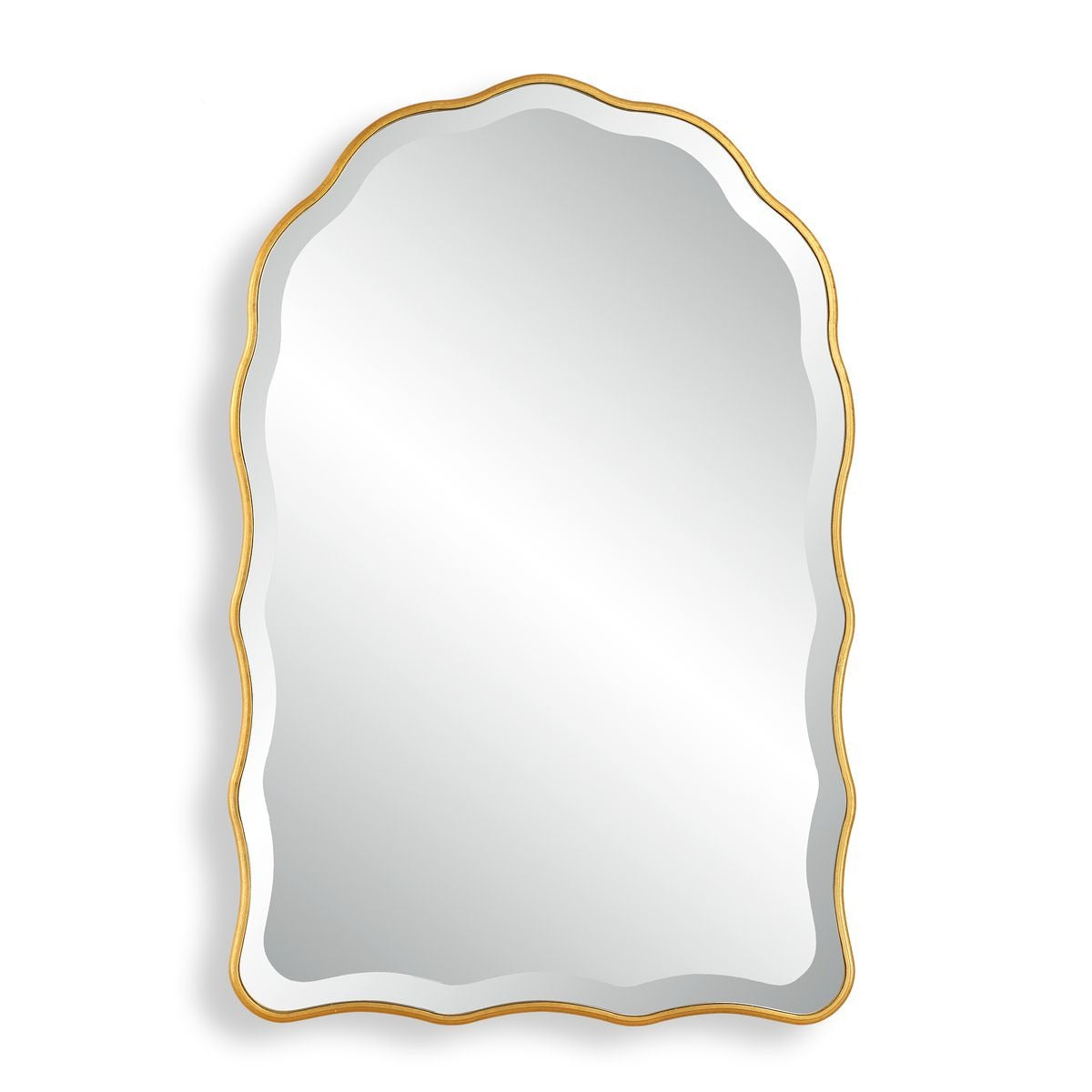 Irregular Arched Mirror in Gold Leaf by Keiichi