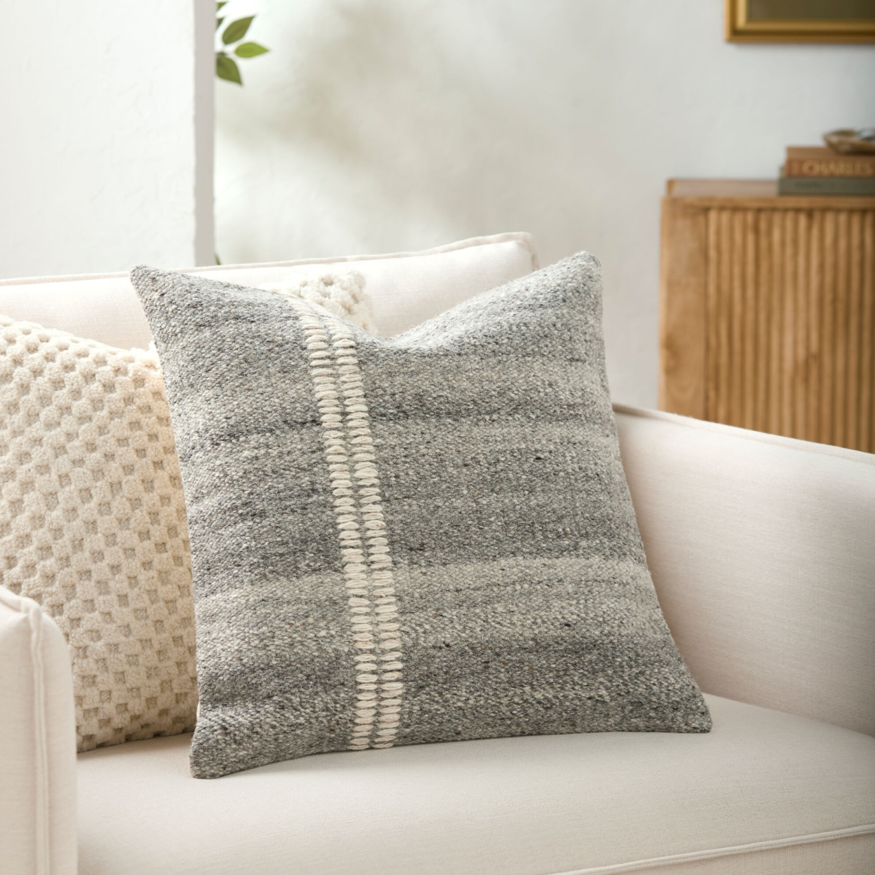 Jundah Woven Cushion in Grey Keiichi