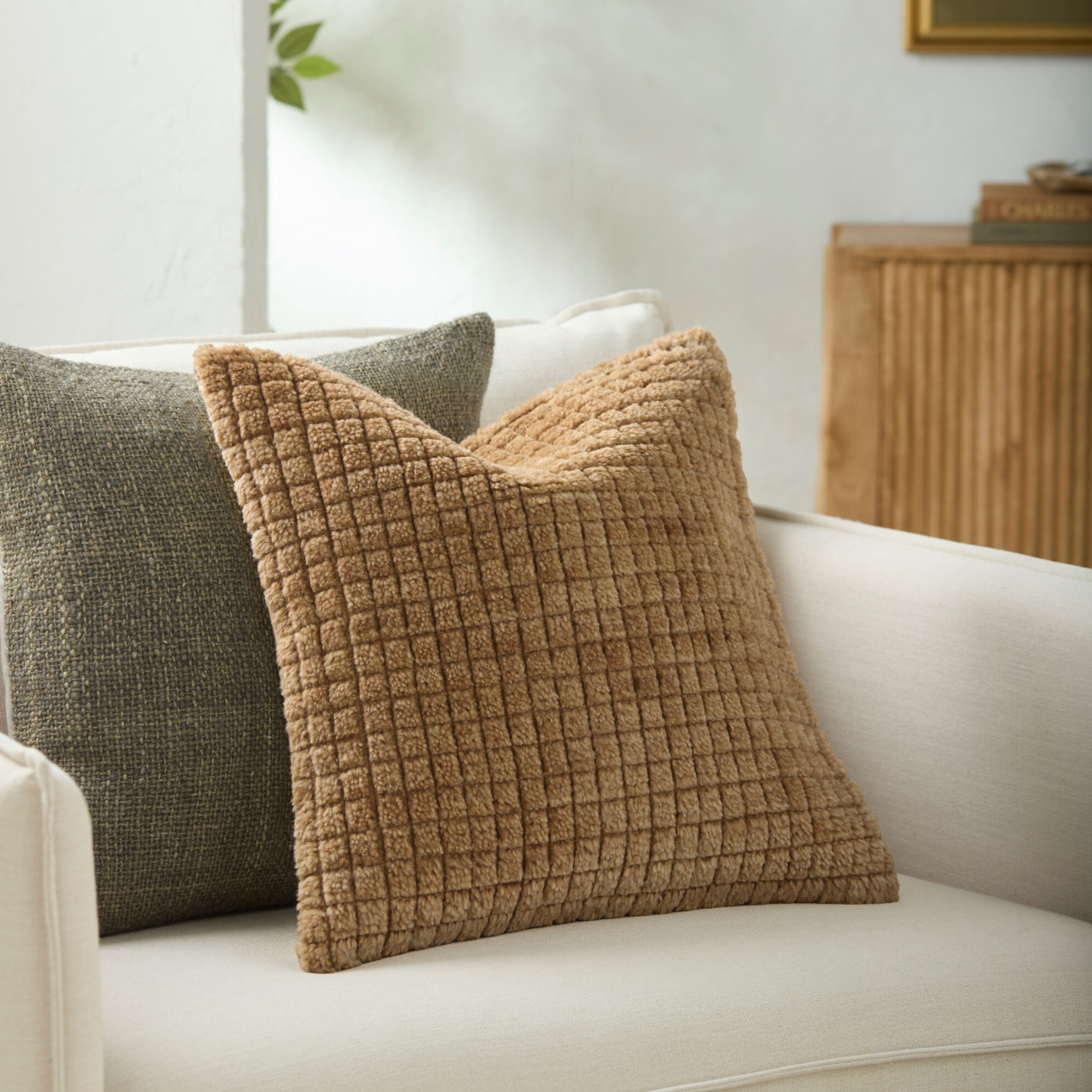 Novoli Hand Woven Cushion in Mustard by Keiichi