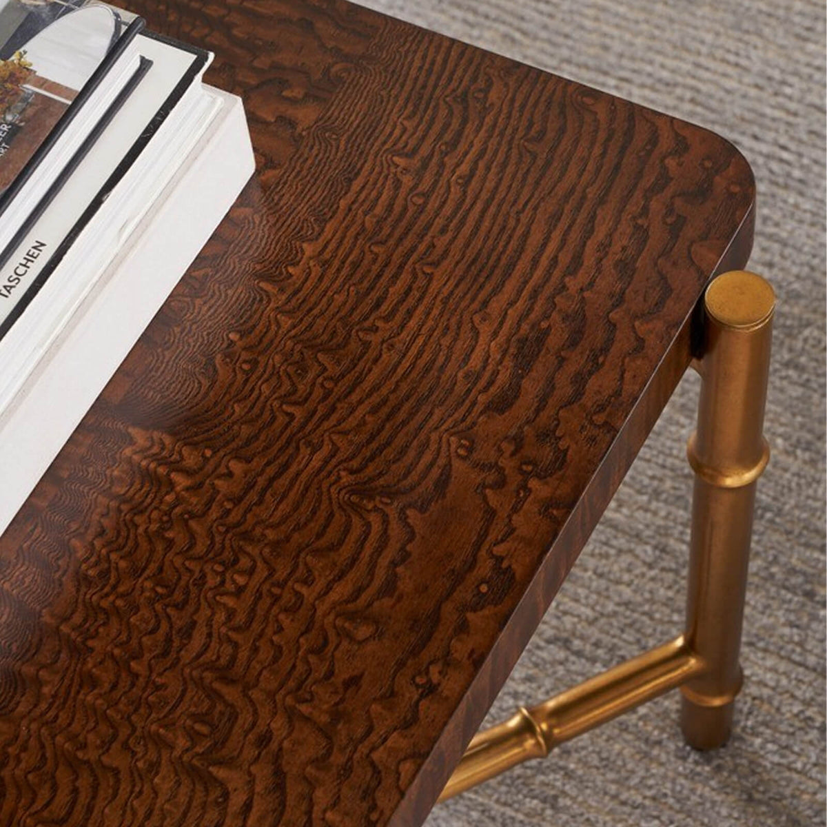 Kesden Coffee Table in Ash Burl by Theodore Alexander