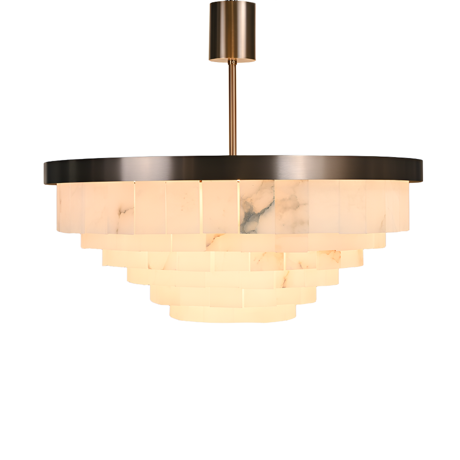 Mayfair Bronze & Alabaster Pendant 80cm by Luxe Collection