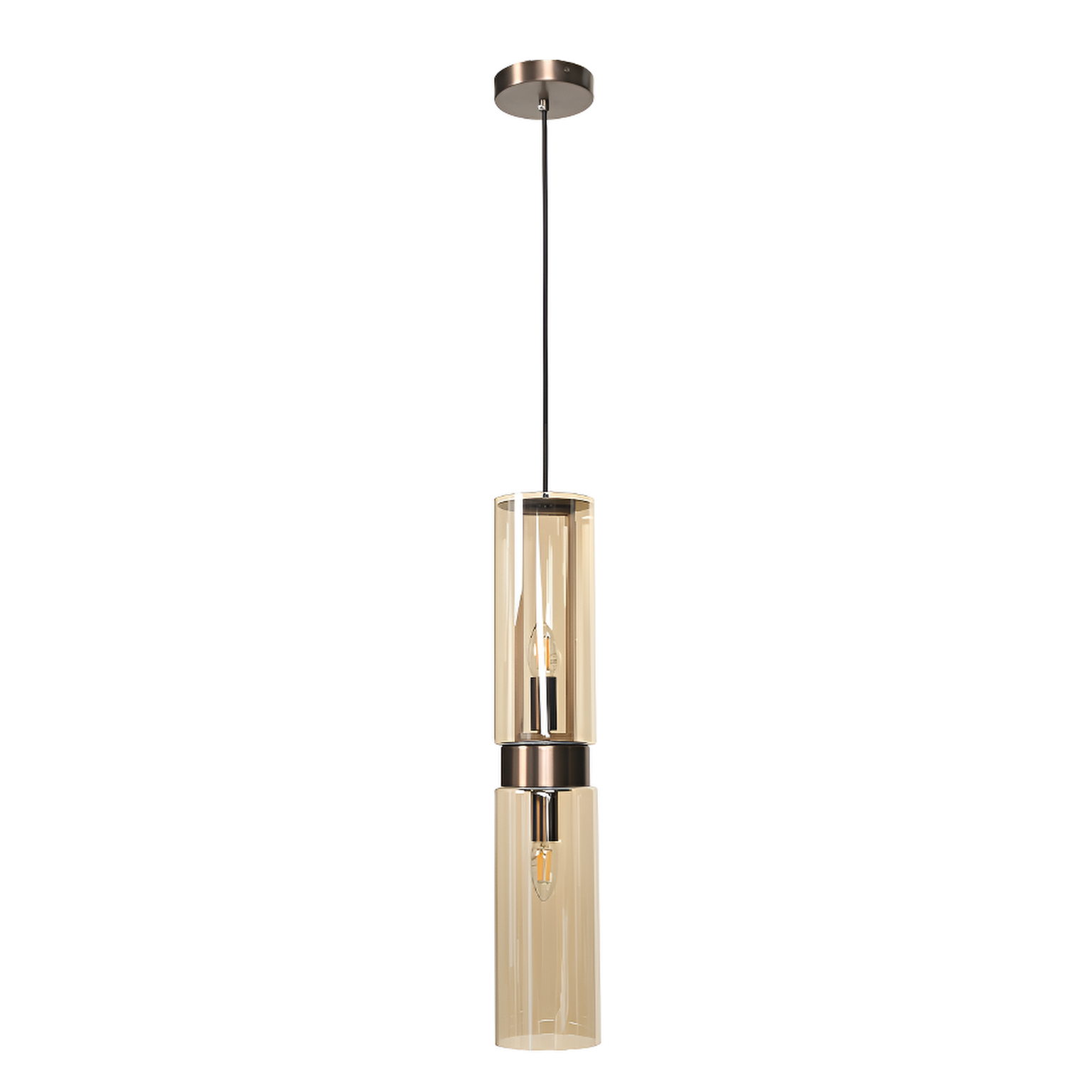 Revere Bronze & Smoked Glass Single Pendant by Luxe Collection