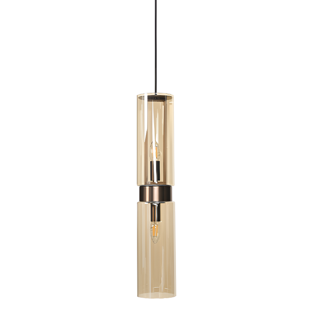 Revere Bronze & Smoked Glass Single Pendant by Luxe Collection
