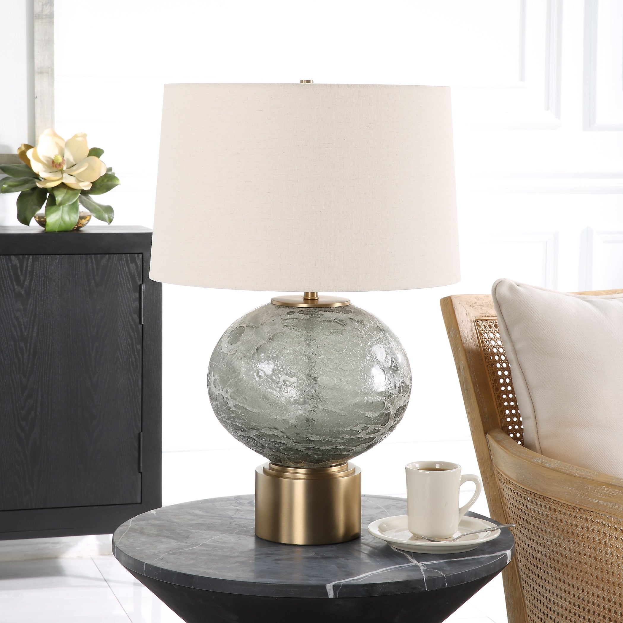 Lunia Gray Glass Table Lamp by Uttermost
