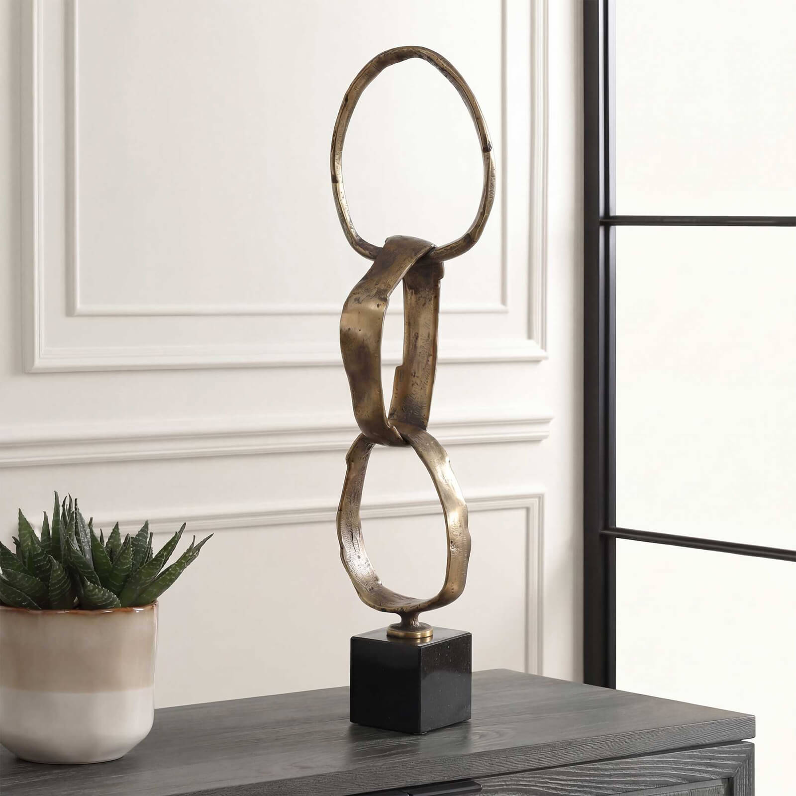 Loopform Brass Ring Sculpture by Uttermost