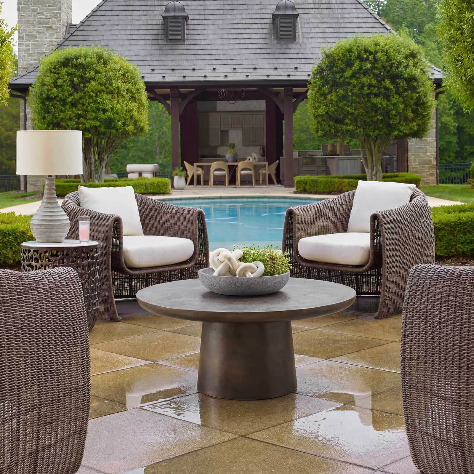 Madrone Indoor-Outdoor Bronze Coffee Table by Uttermost