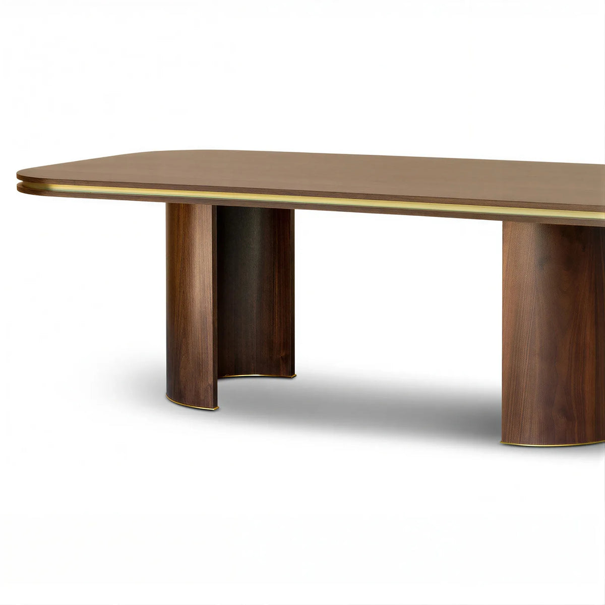 Malibu Dining Table in Natrual Walnut and Brass - 240 cm Berkeley Designs