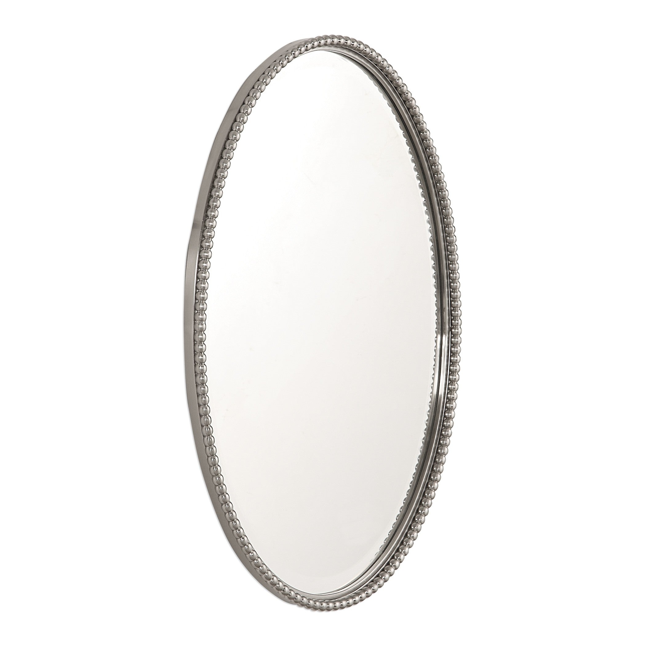 Sherise Oval Mirror in Brushed Nickel by Uttermost