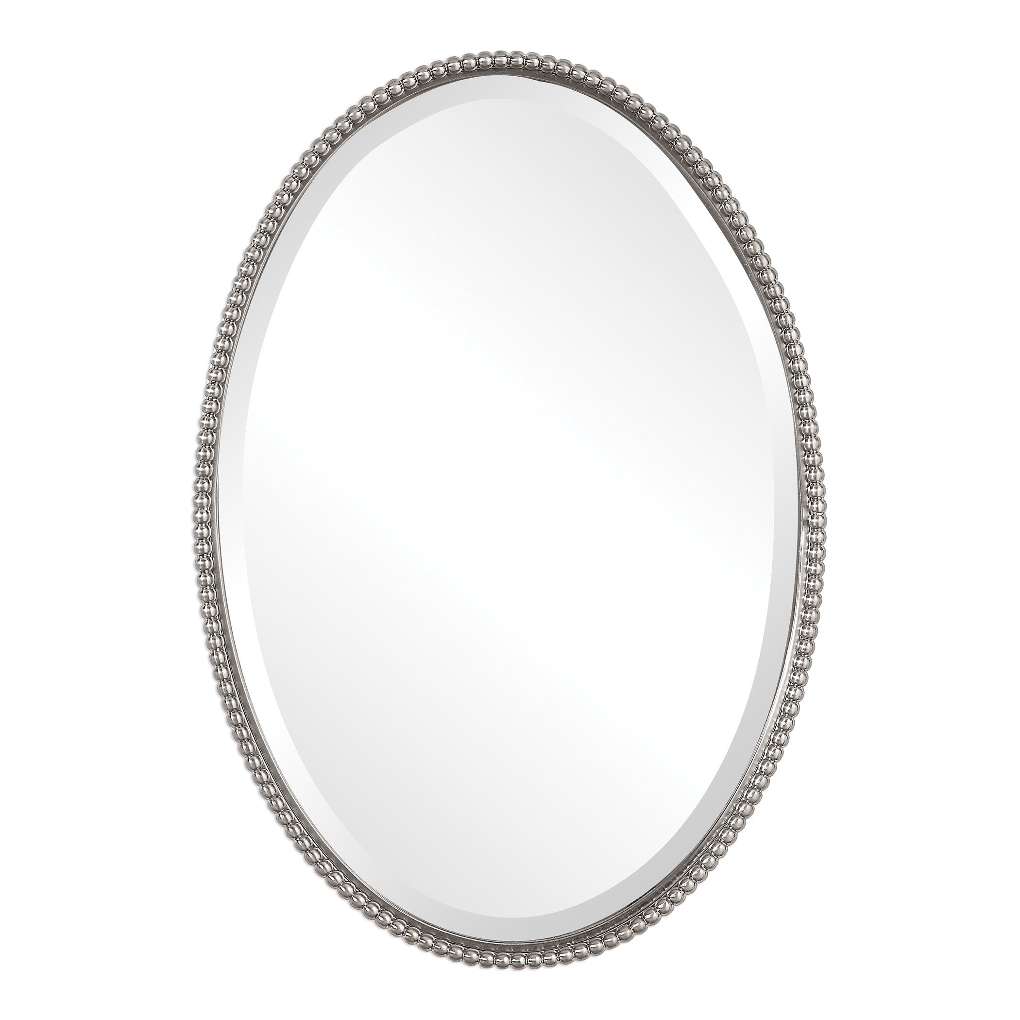 Sherise Oval Mirror in Brushed Nickel by Uttermost