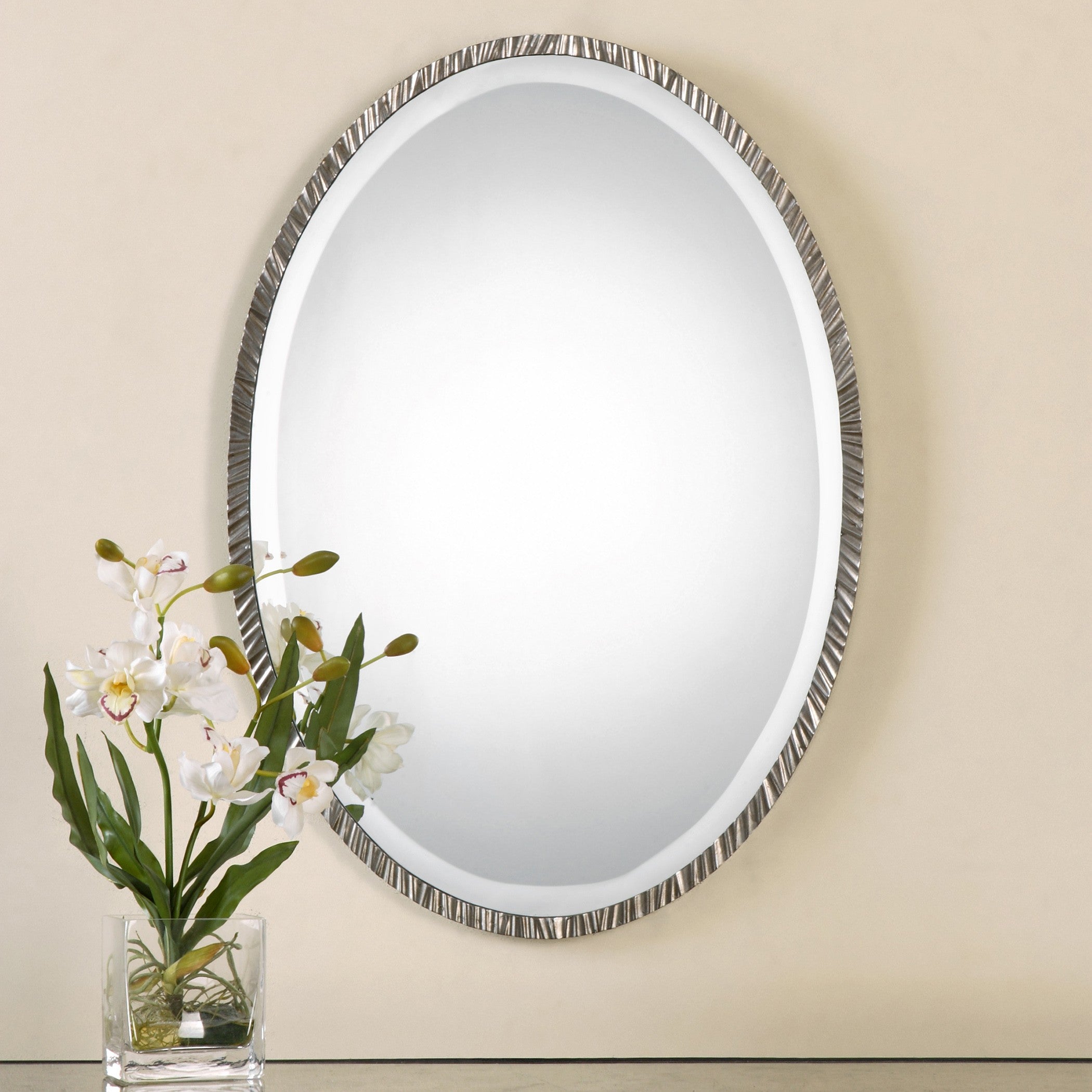Annadel Oval Mirror in Polished Nickel by Uttermost